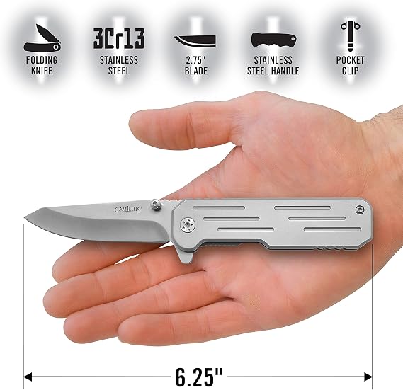 Camillus Choff / 6.25 Overall / 2.75 Drop Point Blade/aus-8 / Silver