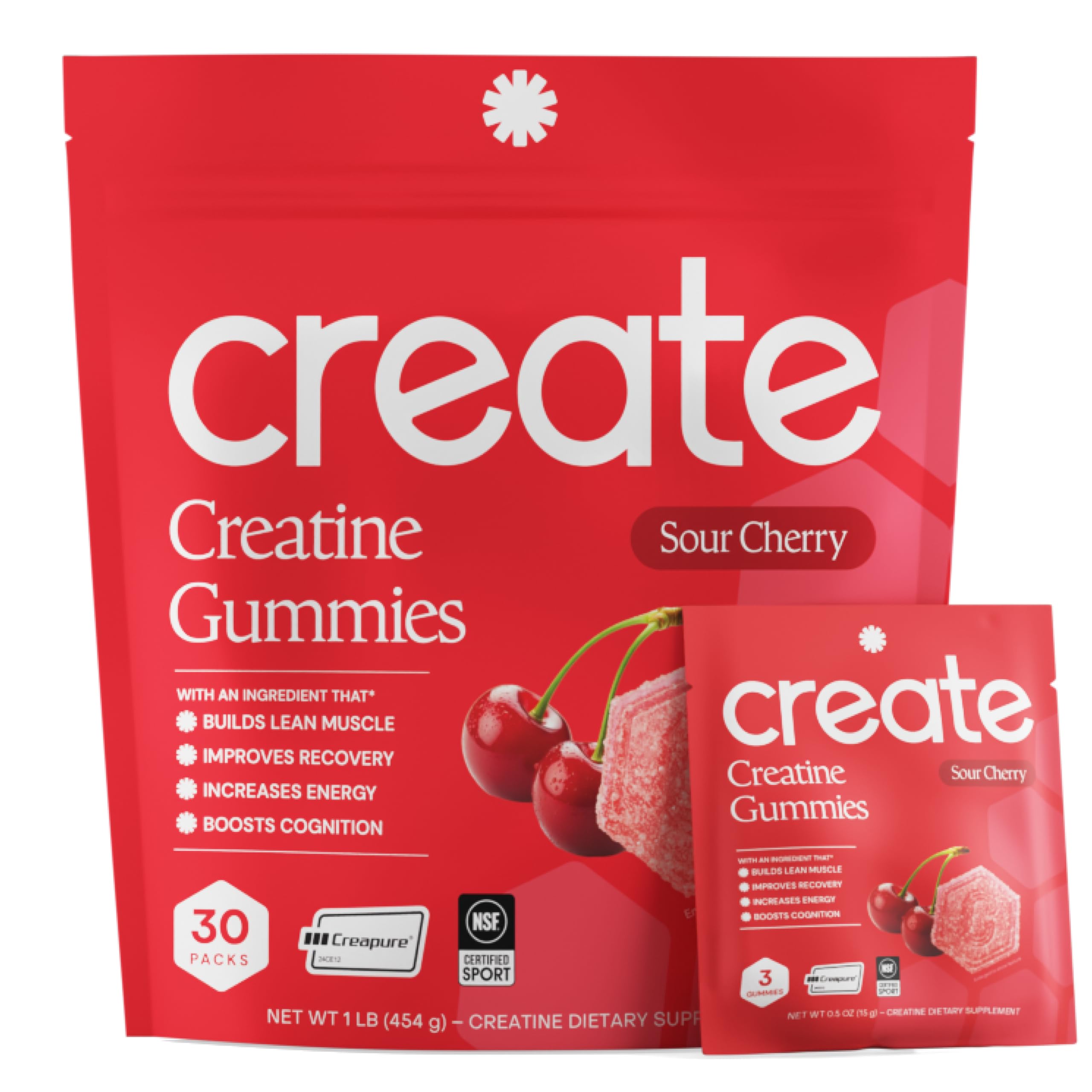 Create Creatine Monohydrate Gummies, 30 Single-Serve Packs, Watermelon — Amazon image 11