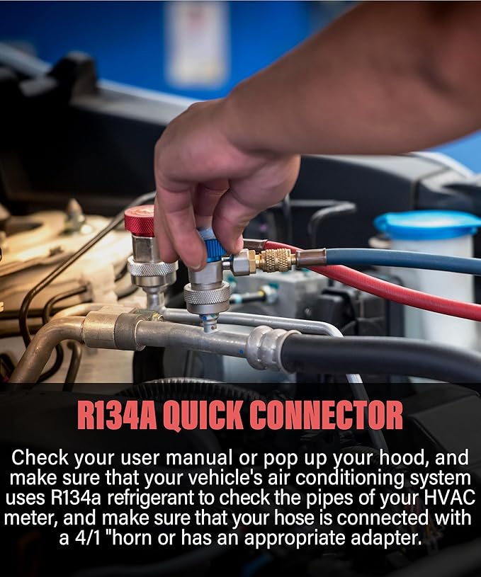 Kit de Adaptadores Rápido R134a 1/4 Pulgada para Sistema AC Automotriz miniatura 6