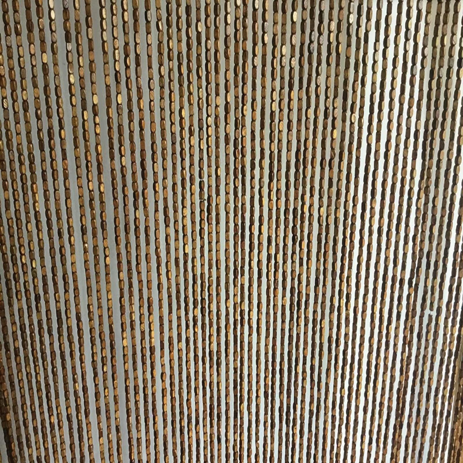 Rideau Rideaux de Perles en Bois Naturel pour Porte 80/90/100/120cm | Séparation de Pièce Bambou Bohème Fait à la main pour Extérieur Intérieur Fenêtre(brun,110x200cm)