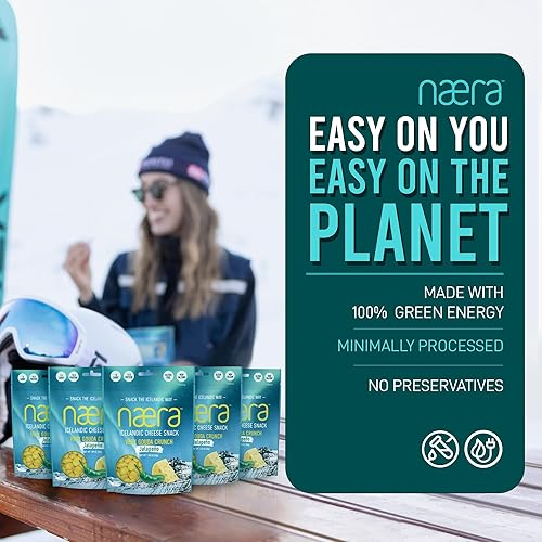 Miniatura 5 de Næra Icelandic - Very Gouda Jalapeño Crunch 100% islandés Popped Snack- Apto para dieta cetogénica, sin gluten, aperitivos altos en proteínas para