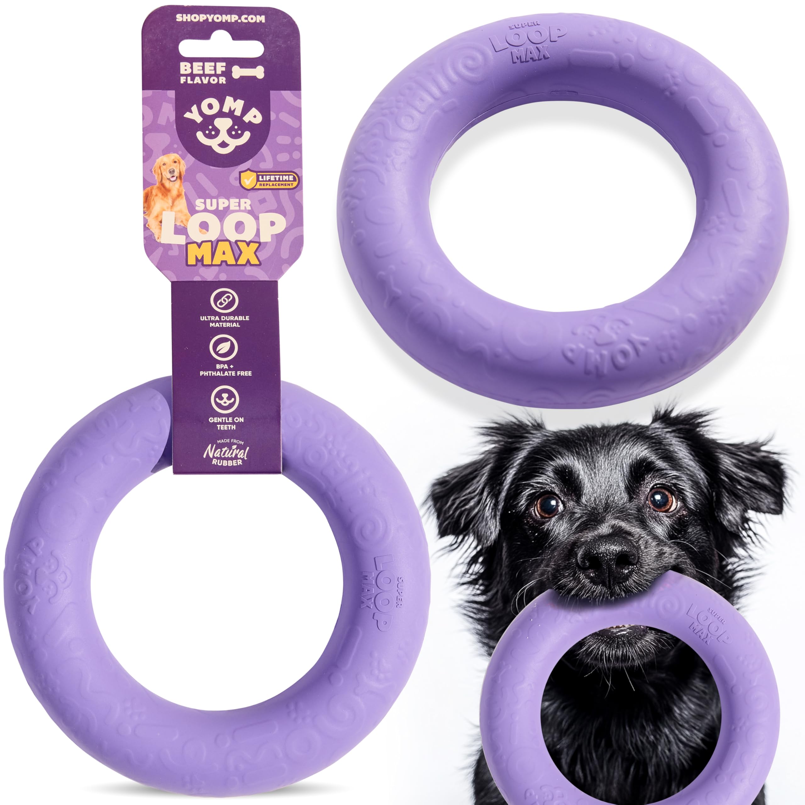 Yomp SuperLoop Max Dog Chew Ring – Durable, Dishwasher Safe, for Active Play, Tug, Fetch & Chew