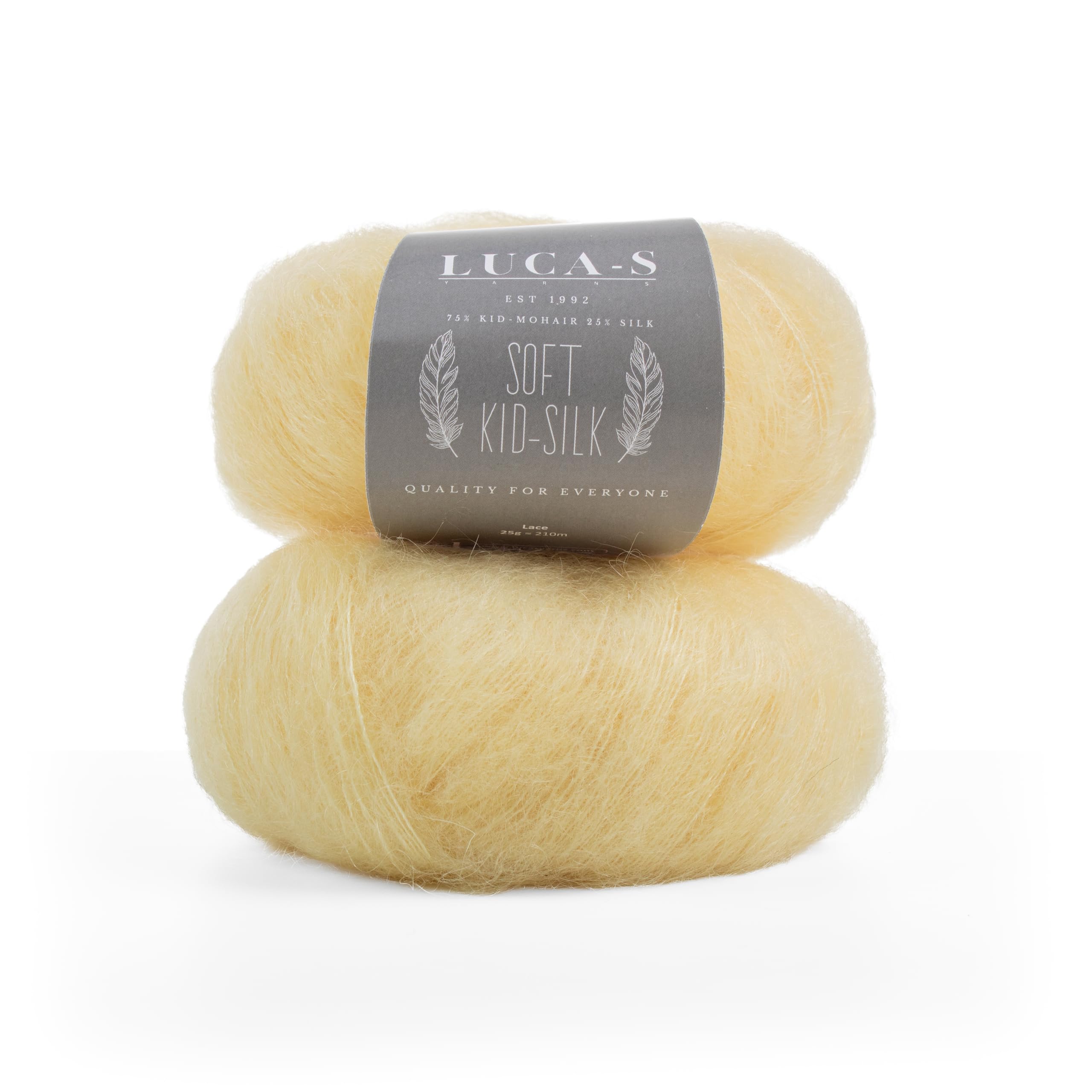 Laine douce en kid mohair et soie pour tricot et crochet - Fil léger duveteux 25g