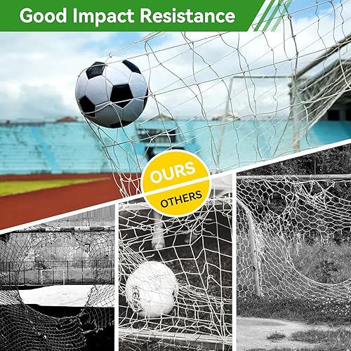 Miniatura 4 de Red de fútbol de 8 x 6 pulgadas, red de fútbol para niños para reemplazo de portería de fútbol, barrera de práctica deportiva de alto impacto para
