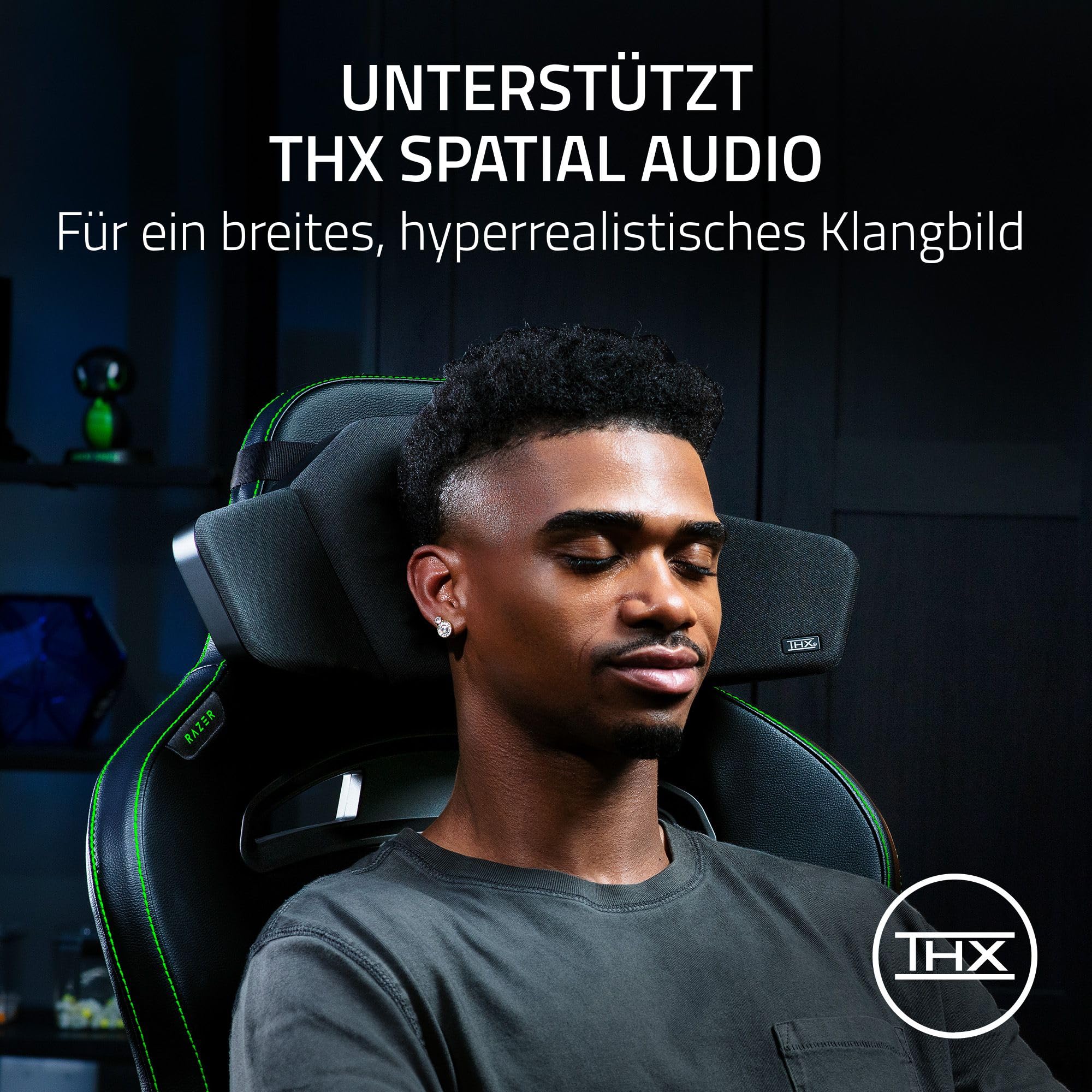 Razer Clio - THX Spatial Audio-fähiges kabelloses Lautsprecherkopfkissen (gepolsterte Auflage, 43mm Full Range Treiber, HyperSpeed Wireless und Bluetooth, 14 Std Akkulaufzeit) Schwarz