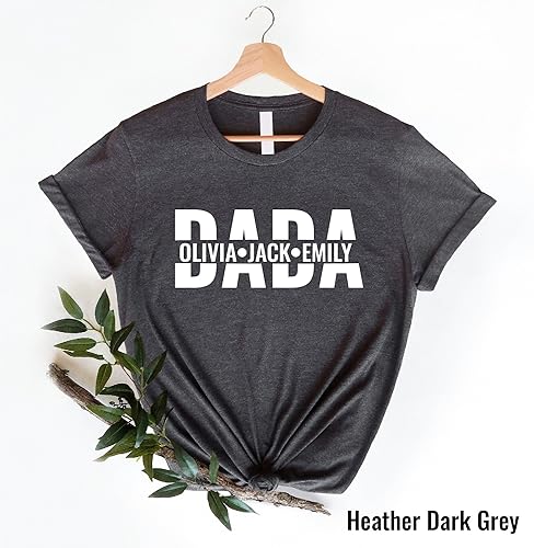 Miniatura 2 de Custom Dada Shirt, Customized Dad T-Shirt, Personalized Father's Tee with Children's Names, Unique Father's Day Gift, Casual Dad Wear, Daddy and Me,