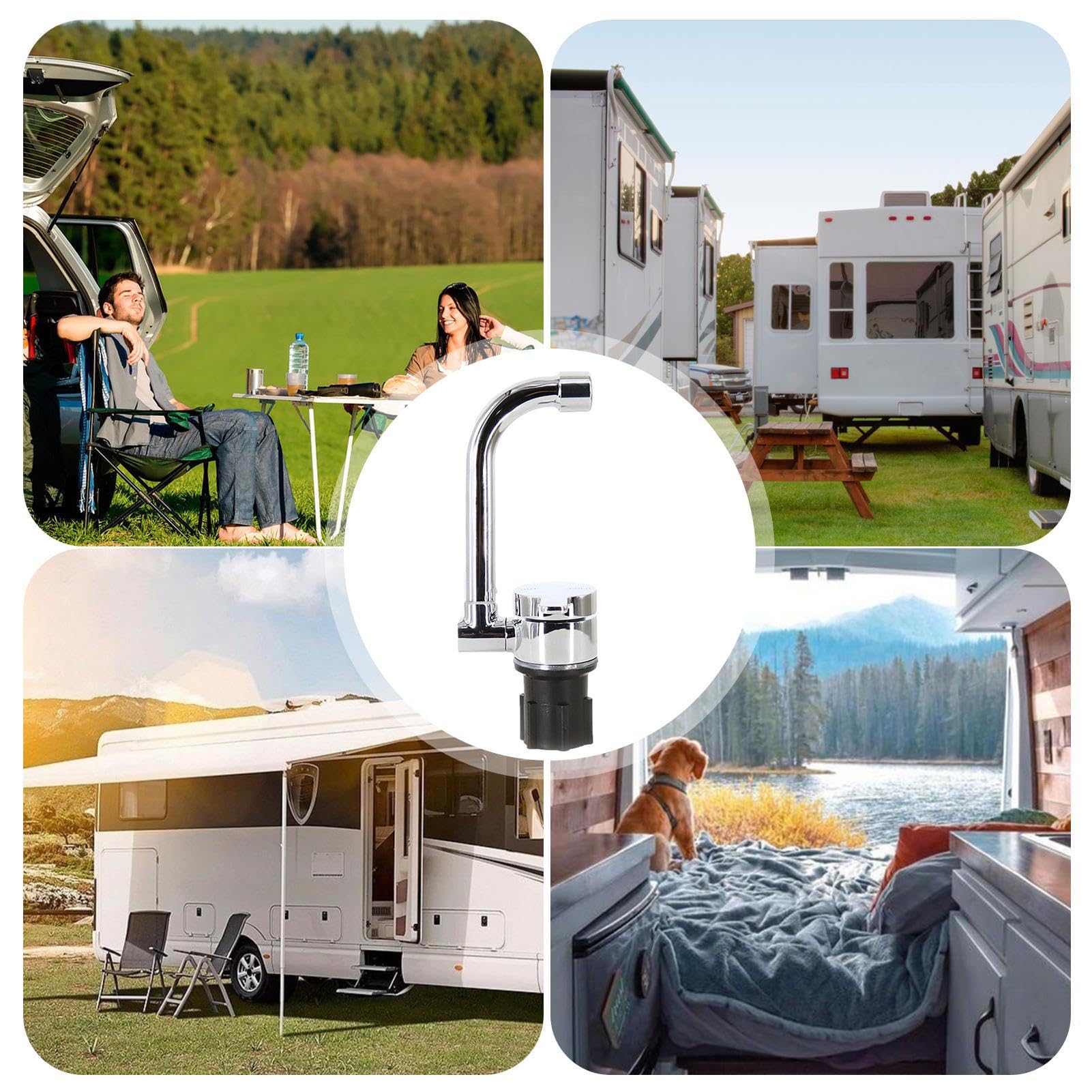 de cocina para autocaravanas: grifo plegable de latón para ahorro