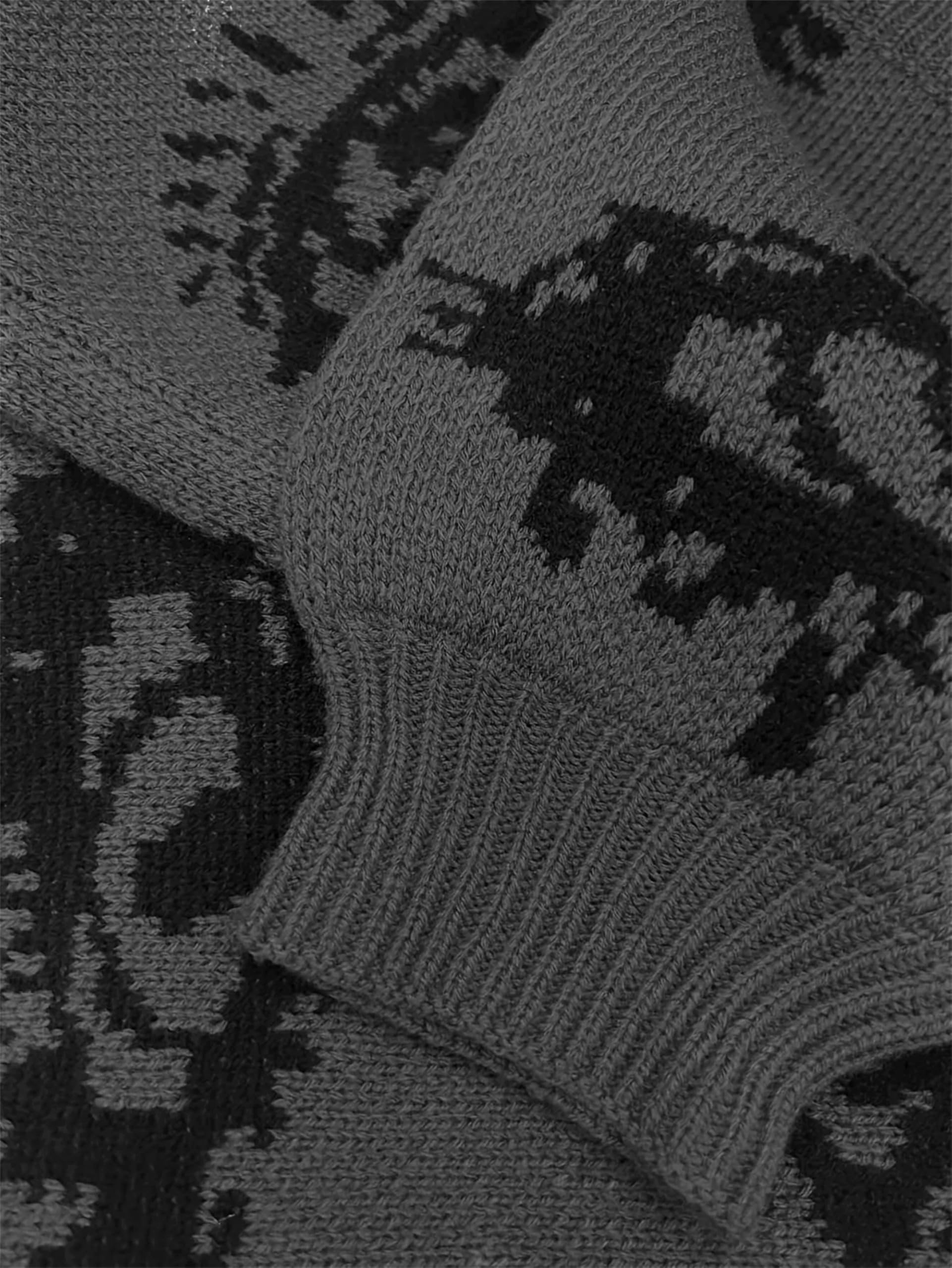 SAGGION Women's Grunge Punk Eye Print Long Sleeve Drop Shoulder