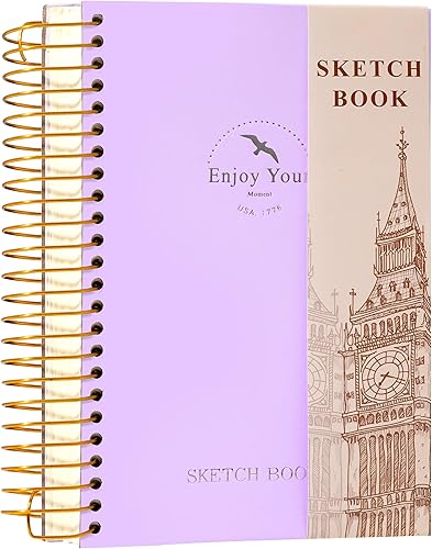 Cuaderno de bocetos de tapa dura para dibujo, 120 hojas de 5 x 7 pulgadas, cuaderno de bocetos en espiral para mujeres, hombres, niños y adultos con