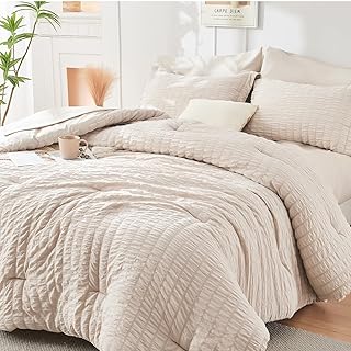 28 Mens Bedroom Ideas That Look Effortlessly Stylish 74 HYMOKEGE Beige Queen Comforter Set Seersucker 7 Pieces, All Season Luxur...