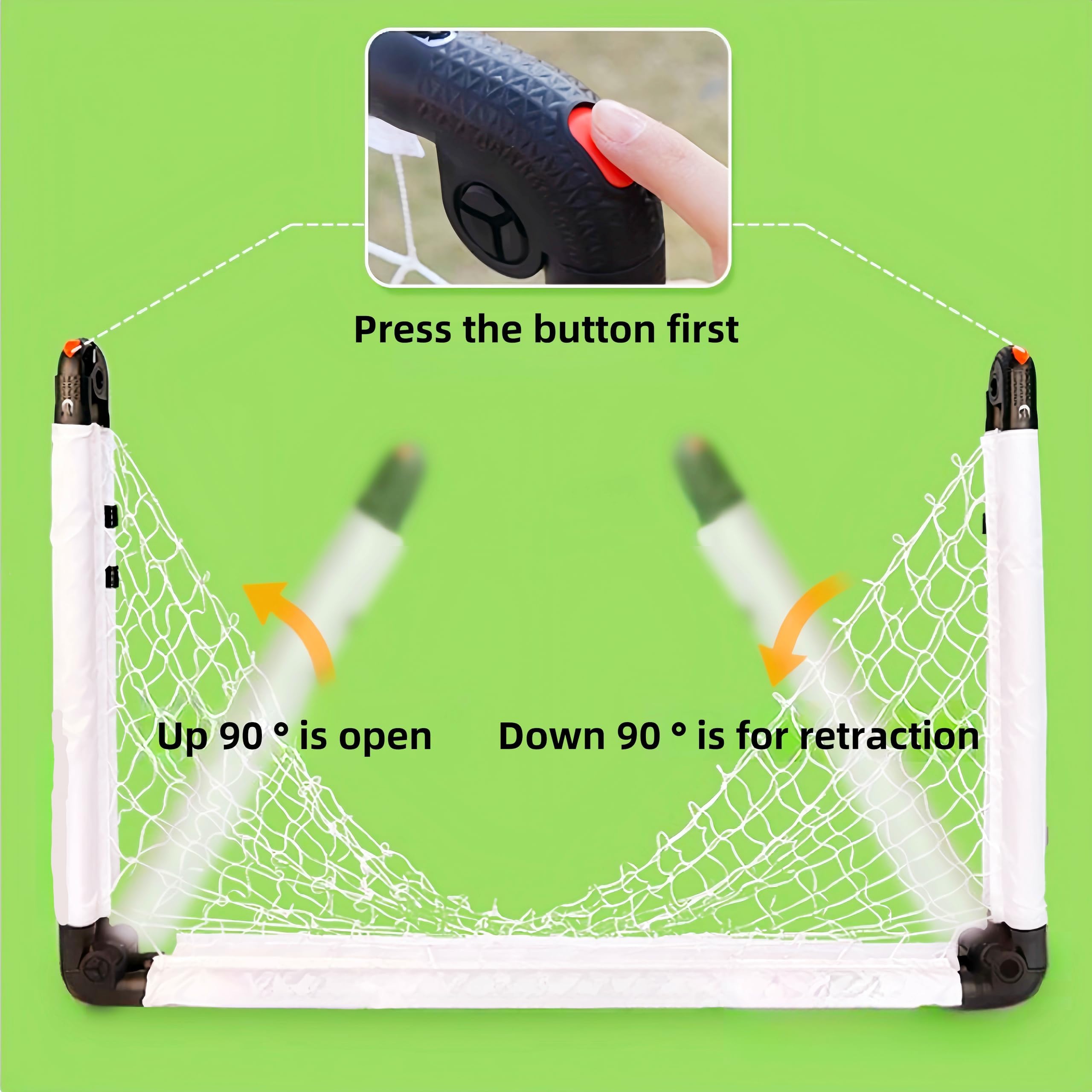 Porte Da Calcio Pieghevoli Per Bambini - Set Con Pallone, Pompa E Borsa, 60x45cm - Foto 6