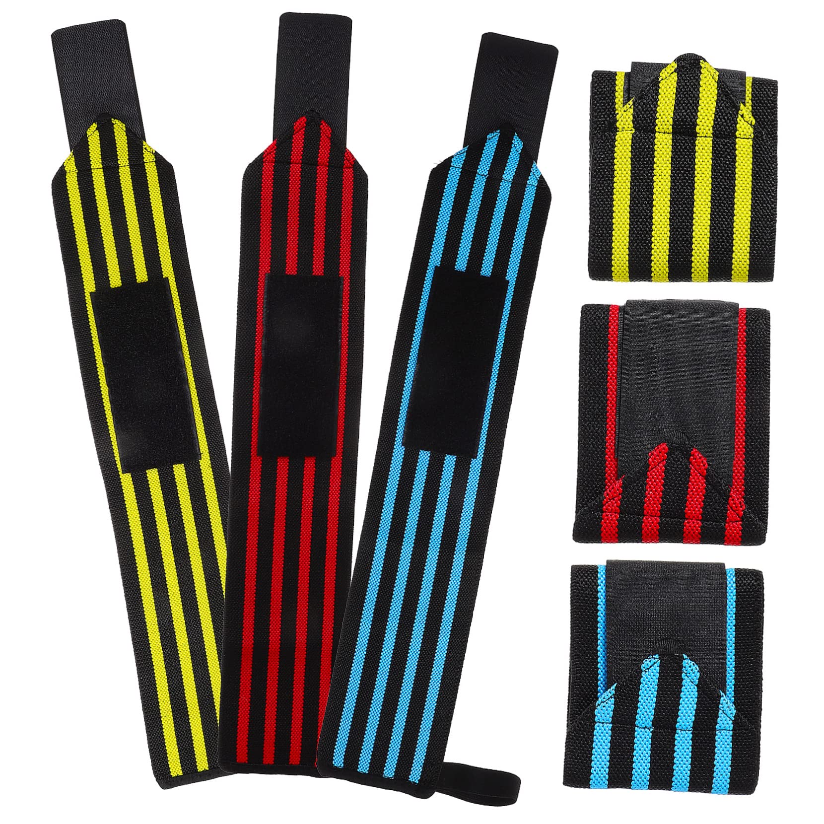 POPETPOP 6Pcs Wrist Grips for Weightlifting Breathable Sprain Support Ergonomic Compression Straps for Strength Training Fit for Men Women