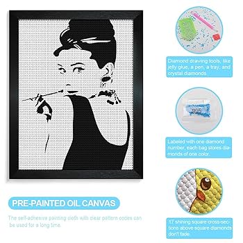 オードリー・ヘプバーン アート フレーム　キラキラビーズアート オードリー・ヘプバーン アート フレーム キラキラビーズアート