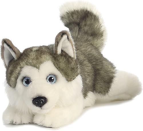 Miniatura 9 de Aurora World Miyoni - Peluche de Husky mentiroso negro, súper suave de 11 pulgadas Negro y crema