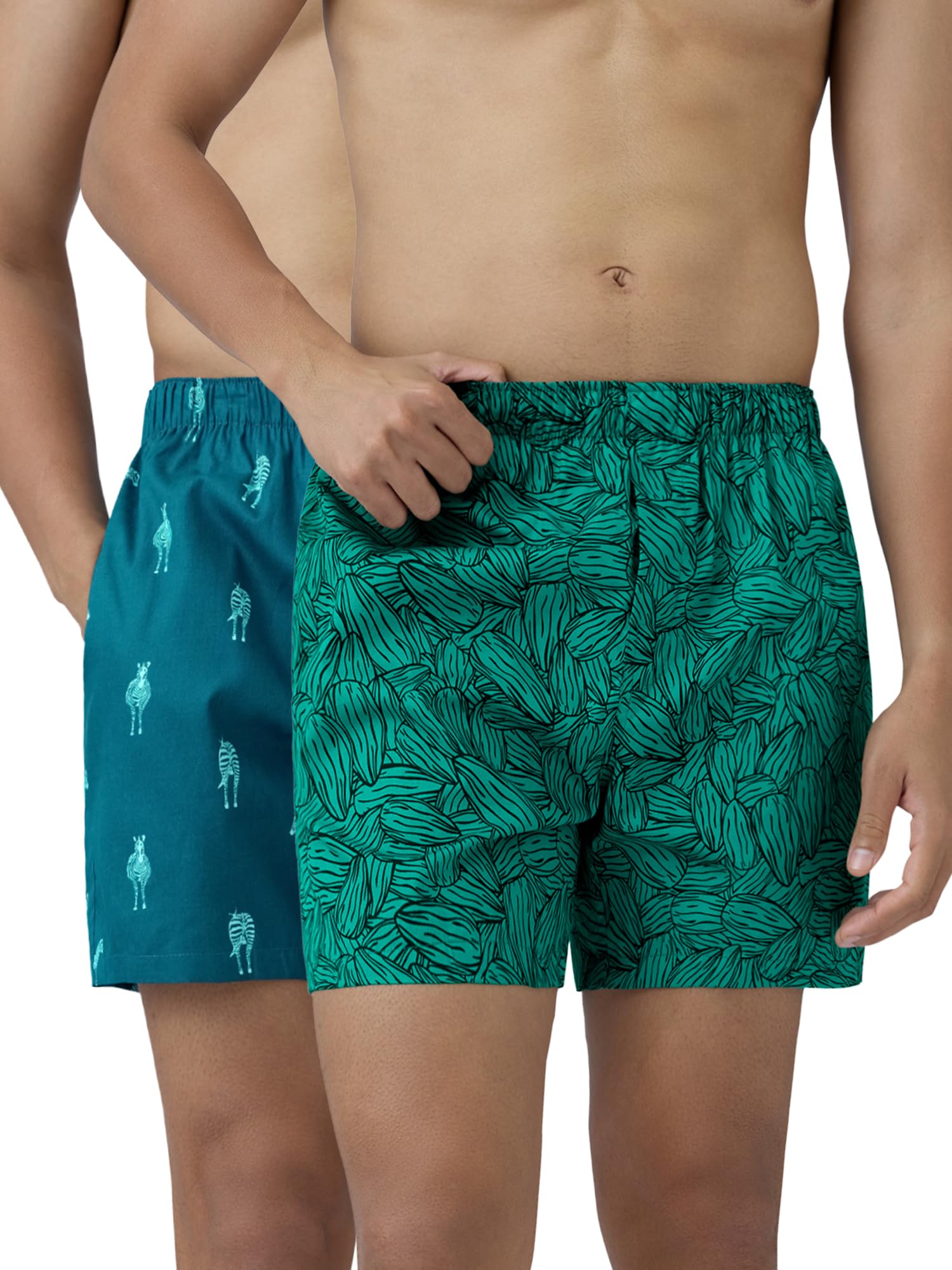 Sponsored Ad - Men's Remix Regular Fit Cotton Printed Boxer with Dual Pocket & No Marks Waistband (Pack of 2)