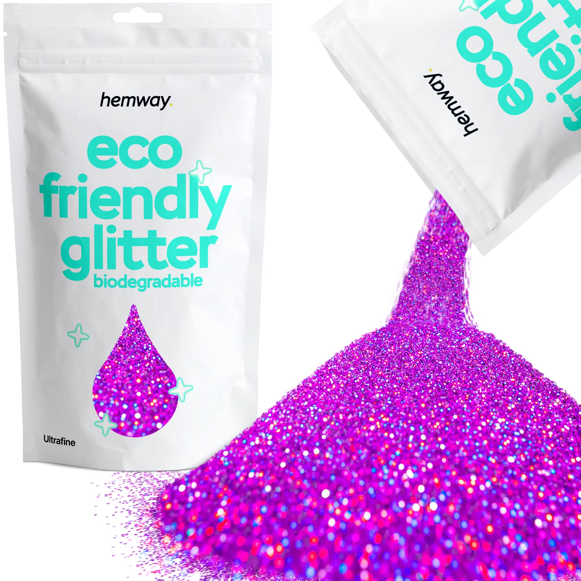 Hemway Biodegradable Glitter Eco Friendly - 100g/3.5oz Bio Cosmetic Safe Sparkle Vegan for Face Eyeshadow Body Hair Festival Makeup Craft - Ultrafine