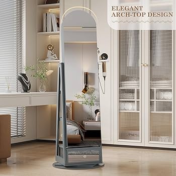 Amazon.com: LVSOMT 360° Swivel Arched Jewelry Mirror Cabinet