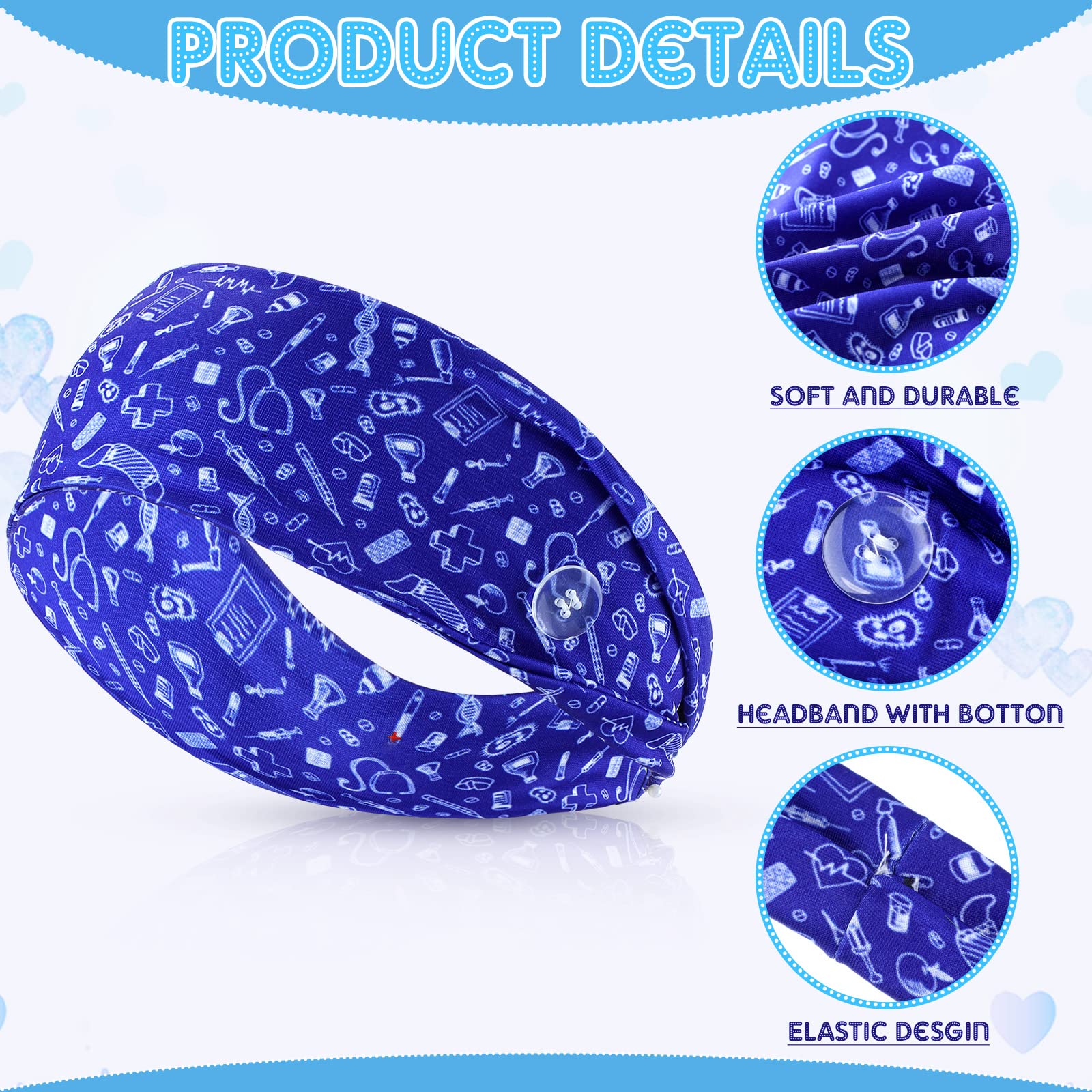 Amazon.com : WILLBOND 8 Pieces Nursing Headbands with  display picture 3