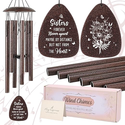 Sisterhood Wind Chimes with Heartfelt Message