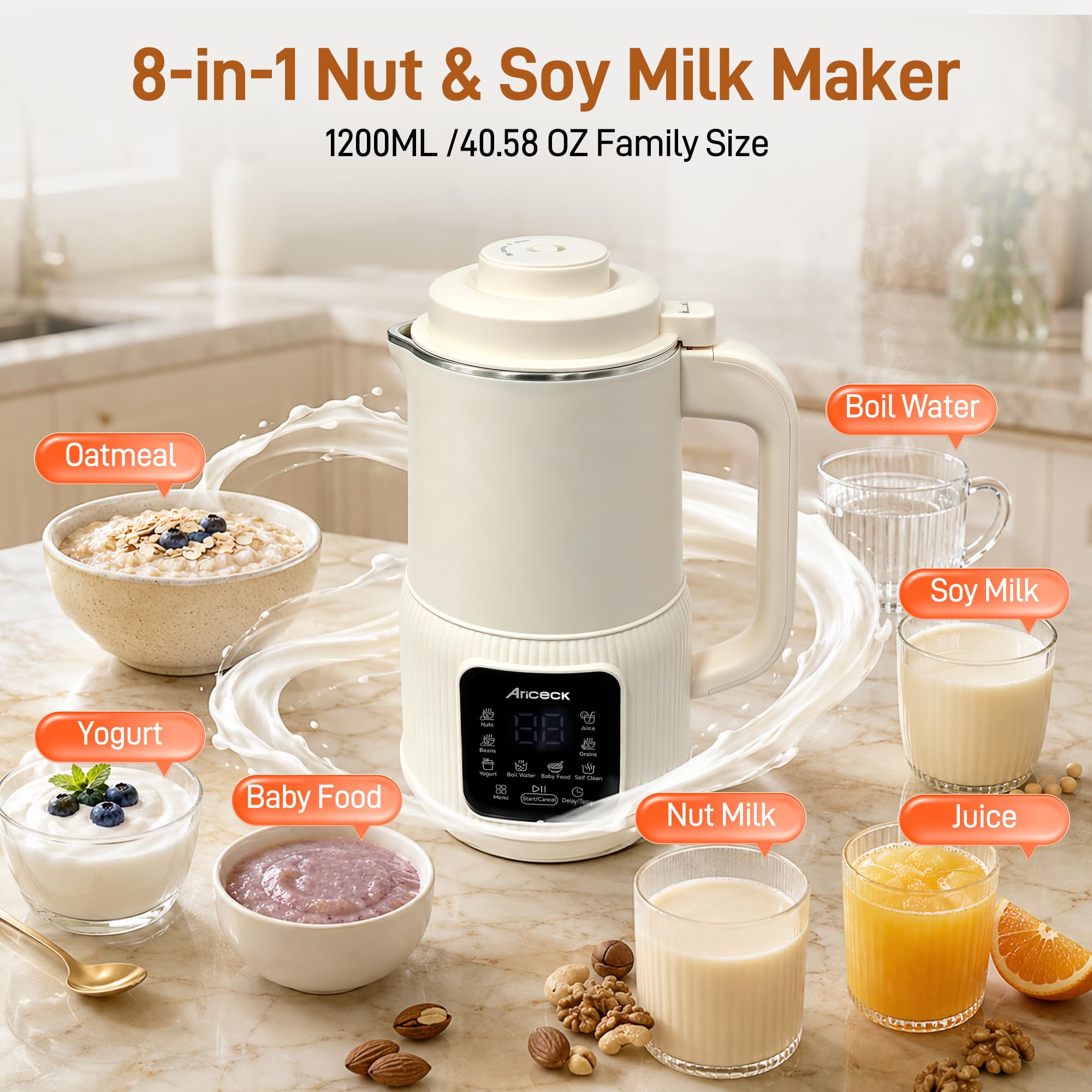 Z6 Macchina per latte vegetale con funzione autopulente, 1,2 l
