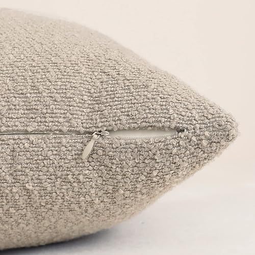 Miniatura 5 de Jeneoo Juego de 1 funda de cojín cuadrada y gruesa de color gris claro, con textura fina, para decoración de sofá, 24 x 24 pulgadas