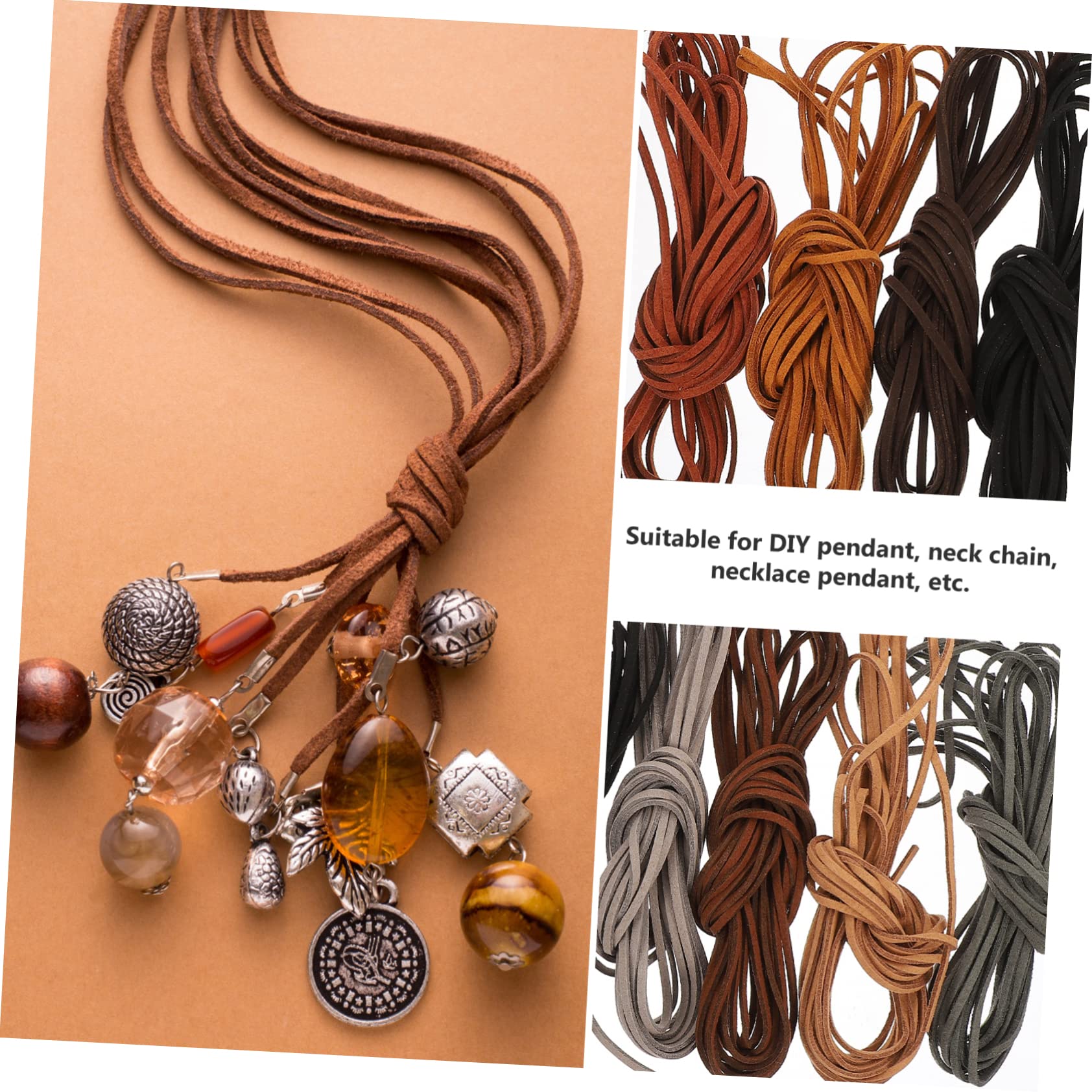 NUOBESTY 4 Sätze DIY Schmuckset Wildleder Kordel für Armbänder und Farben Hautfreundlich Langlebig für Kreative Schmuckherstellung