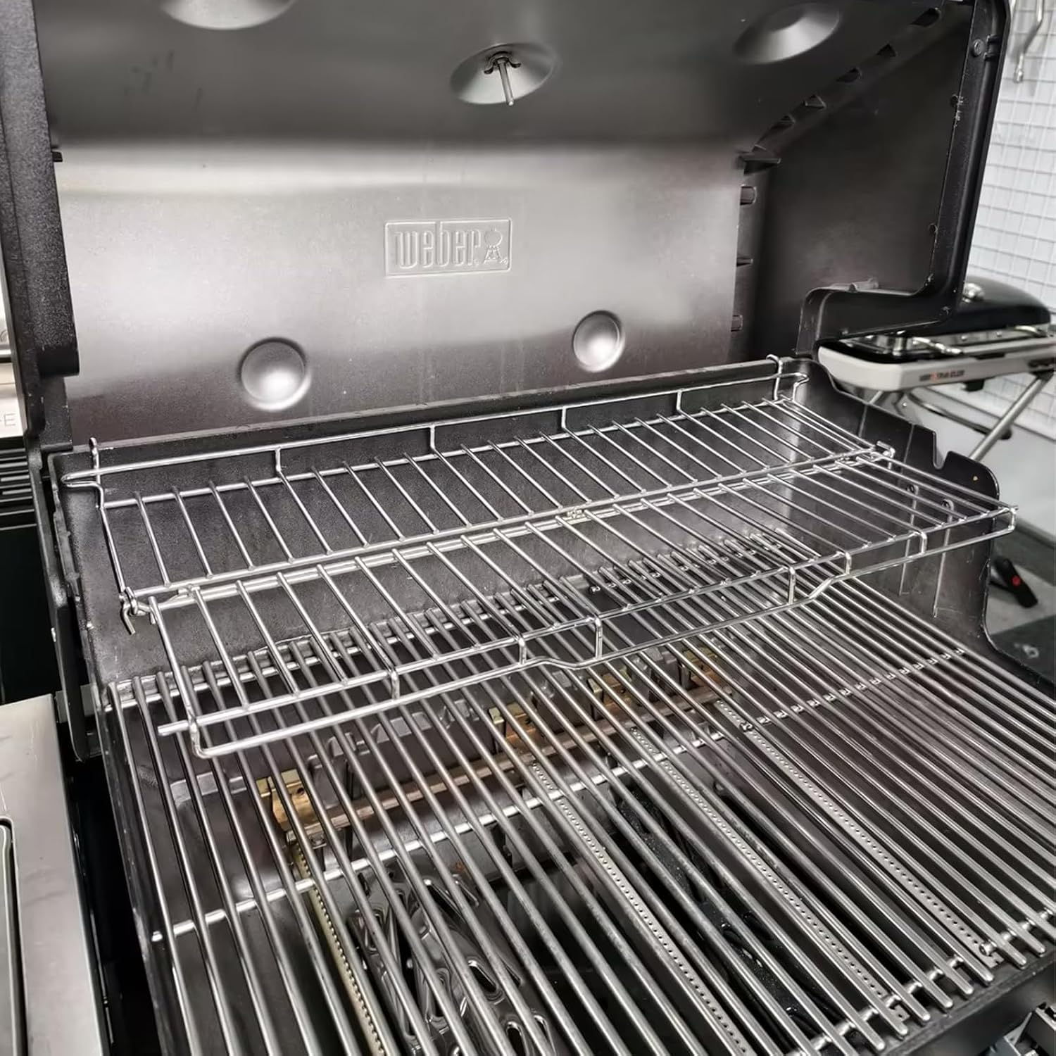 66044 Warming Rack for Weber Genesis II GS4 300 Series Genesis 2 E310 S310 E330 E315 S315 S335 Grill Parts Upgrade Foldable Warming Rack for Weber 61015764 Accessories SUS304 Stainless Steel 25 3/4"