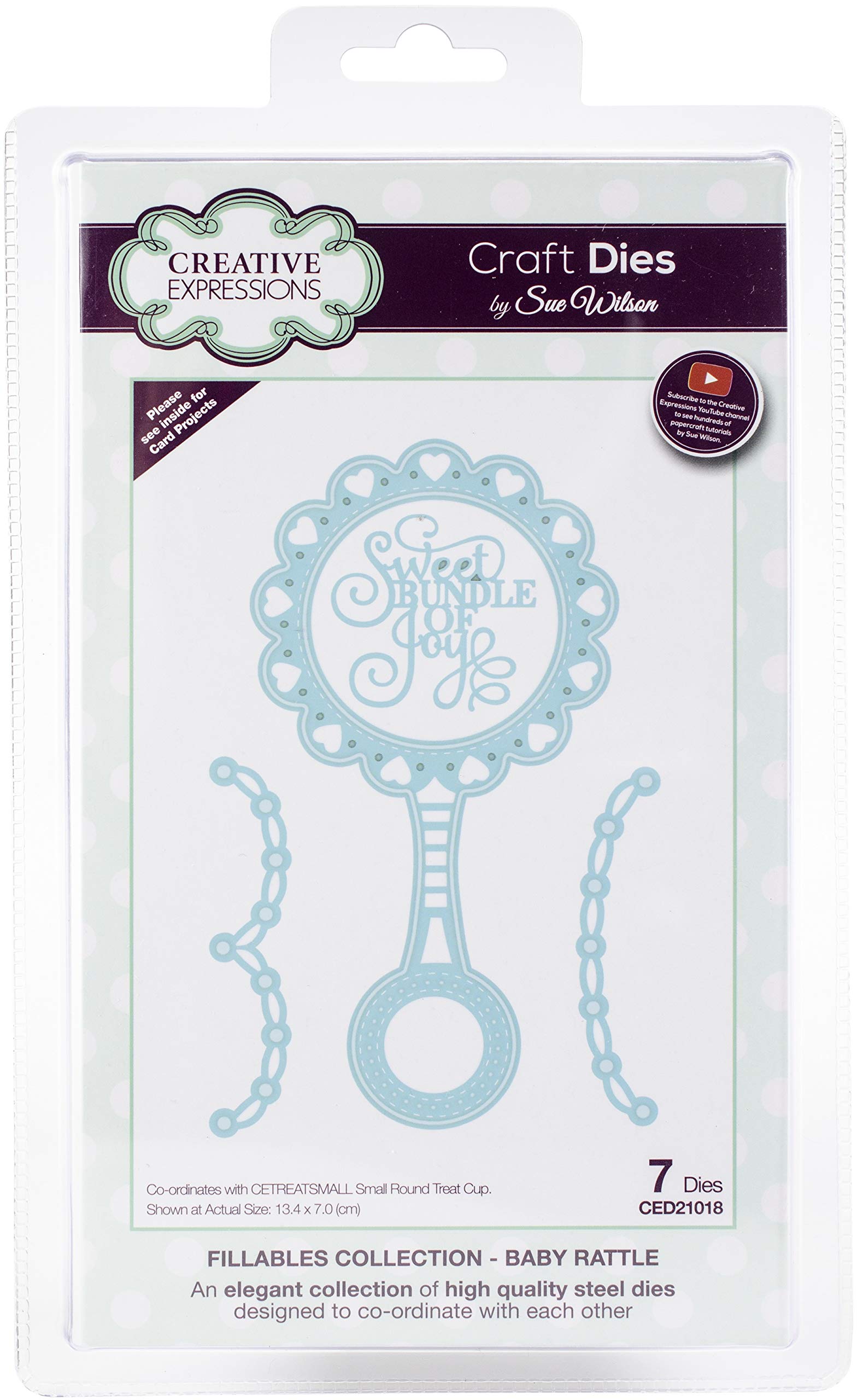 Sue WilsonFillables Collection Baby Rattle Die Set, Metal, Silver, 23 x 13.5 x 0.6 cm