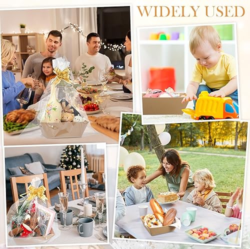 Miniatura 7 de Paquete de 12 canastas vacías de 6.5 x 9.8 pulgadas, pequeña cesta rectangular rosa con asas, cesta de regalo a granel, bandeja de mercado, para San