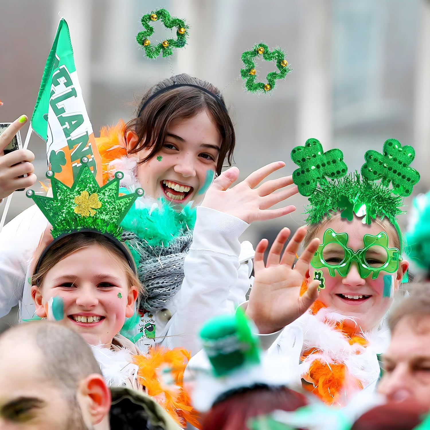 Mega-L 10 Pcs St. Patrick's Day Headbands, St. Patrick's Day Party Supplies Party Favors, Irish-themed Headband Photo Booth Props Accessories for Saint Patrick's Day Parade Party Decorations