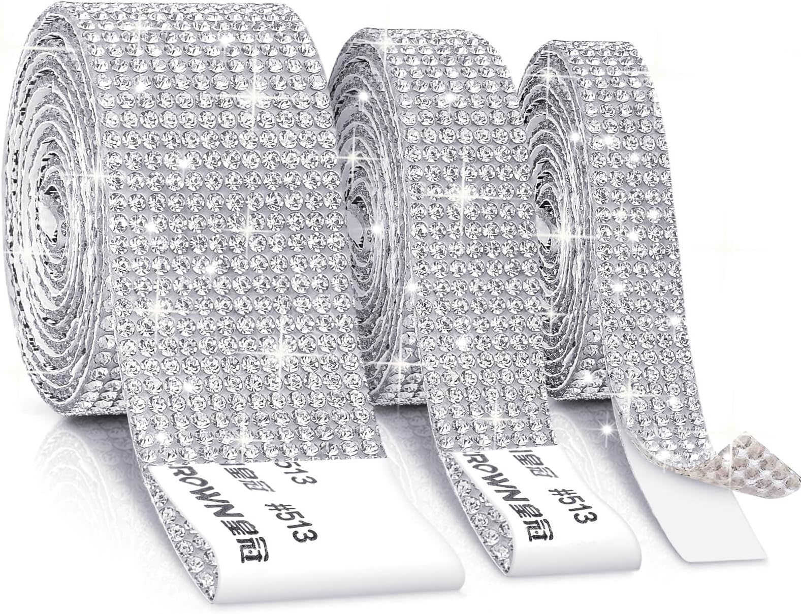 Amazon.com: 6 Rolls 6 Yard Self Adhesive Rhinestone Ribbons Gold ...