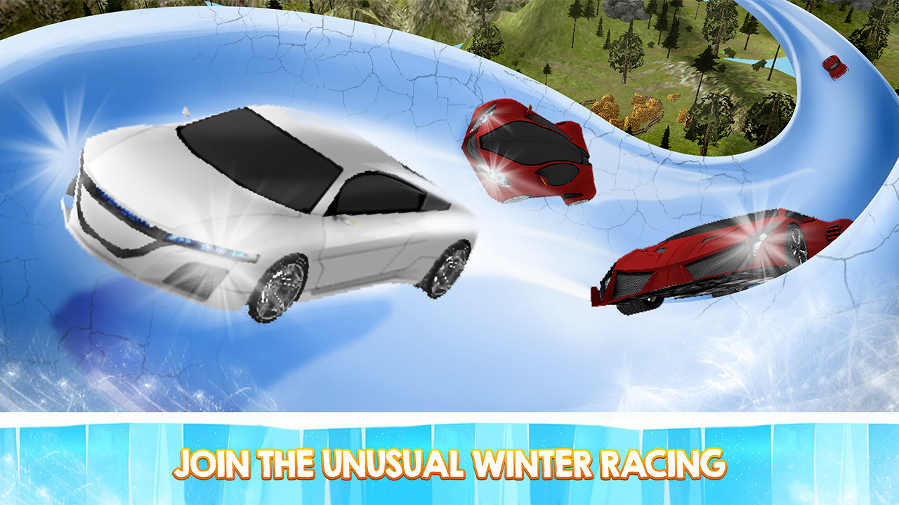 Frozen Racing Car Water Slide 3D Car stunt Race Driver Extreme