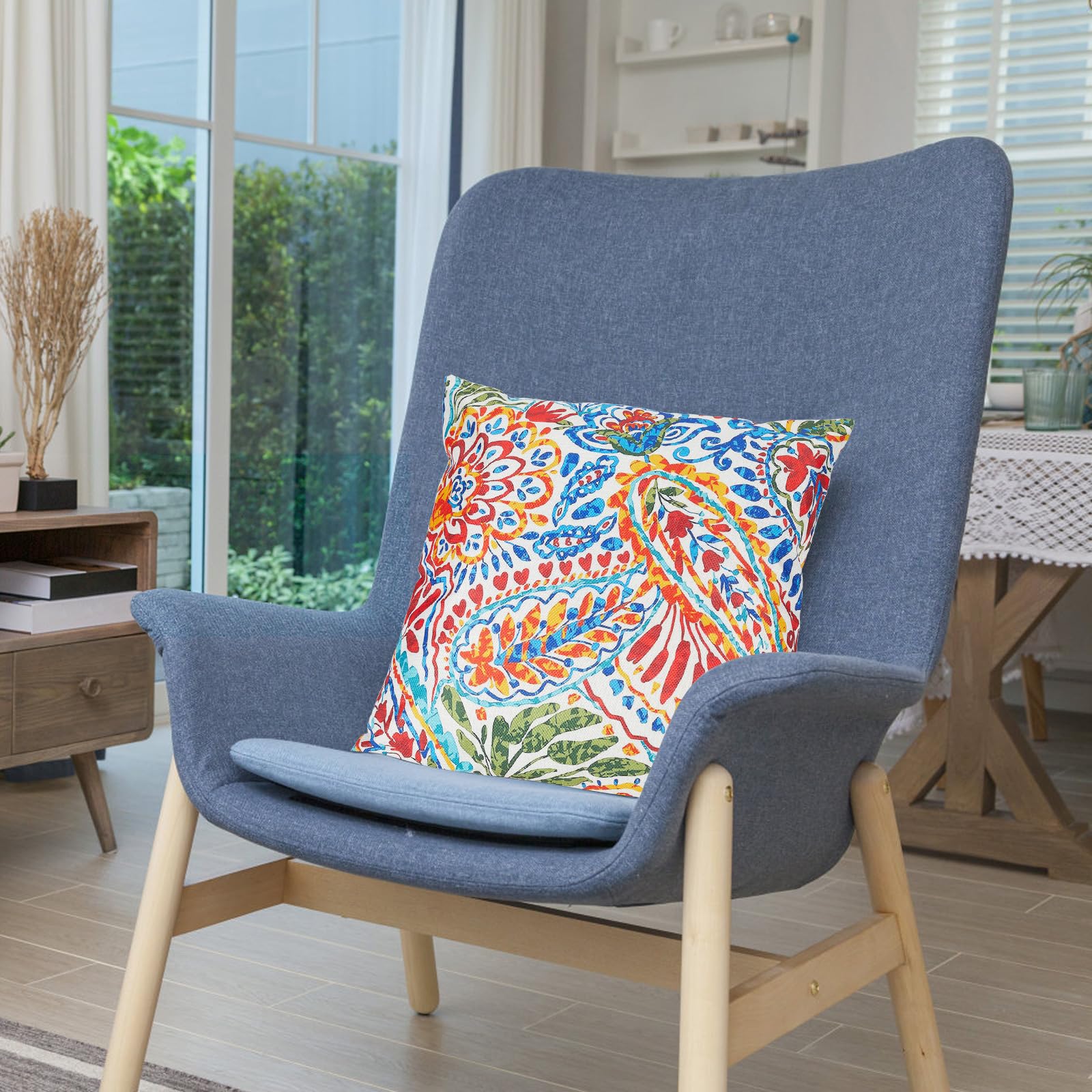 Rsyuanyi Outdoor Throw Pillows Waterproof Set of 2 Patio Pillows 18×18 Inch Decorative Pillows for Bed, Couch, Sofa and Patio Furniture