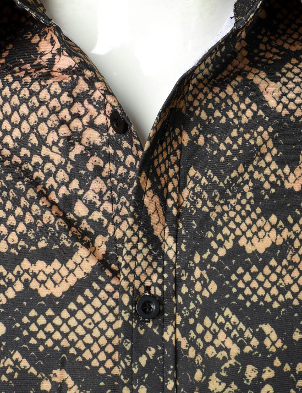 PARKLEES Camisa de manga corta con estampado de leopardo para hombre, informal, con estampado de guepardo, camisa abotonada