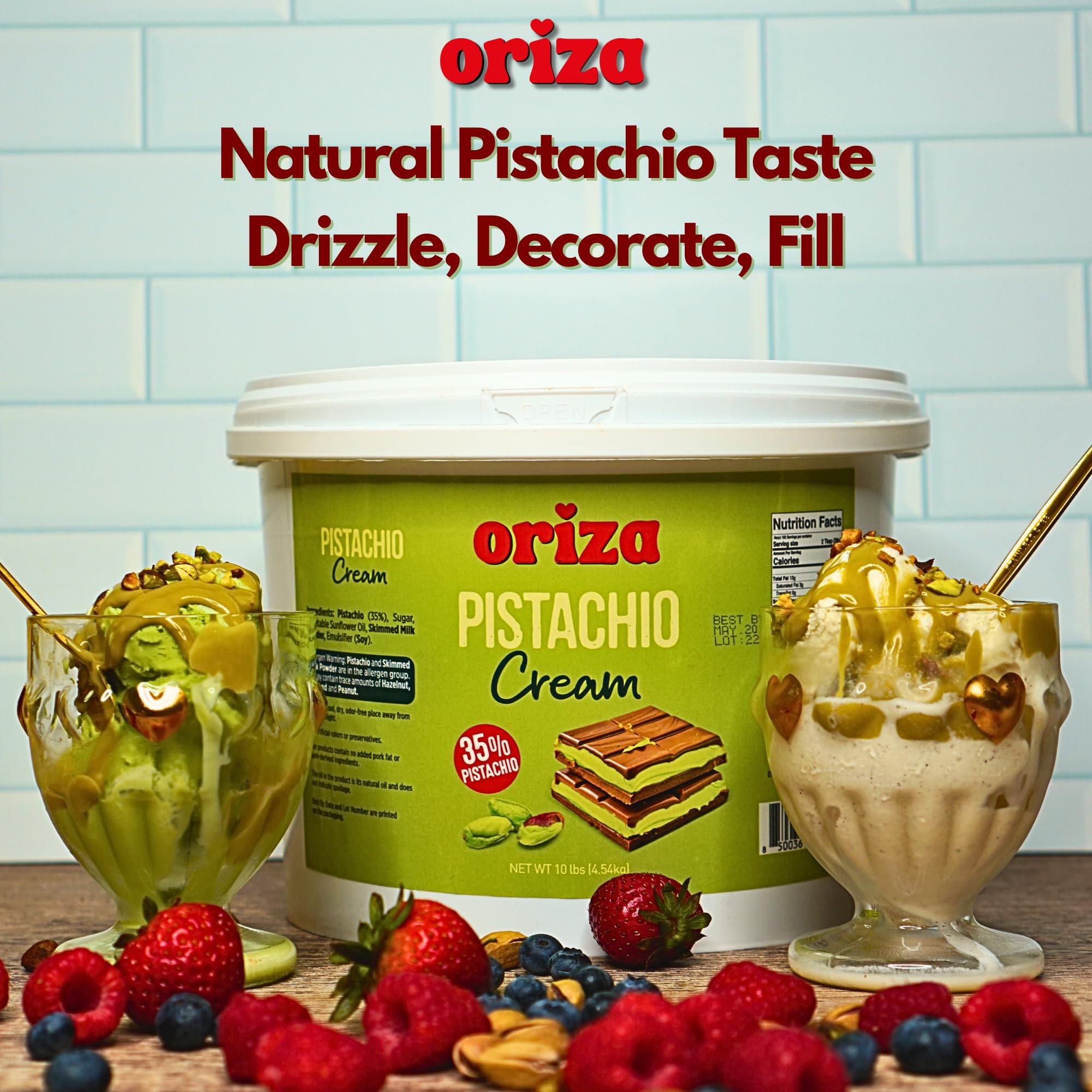 Amazon.com : Oriza Pistachio Cream, 10lbs Pail (Pack of 2