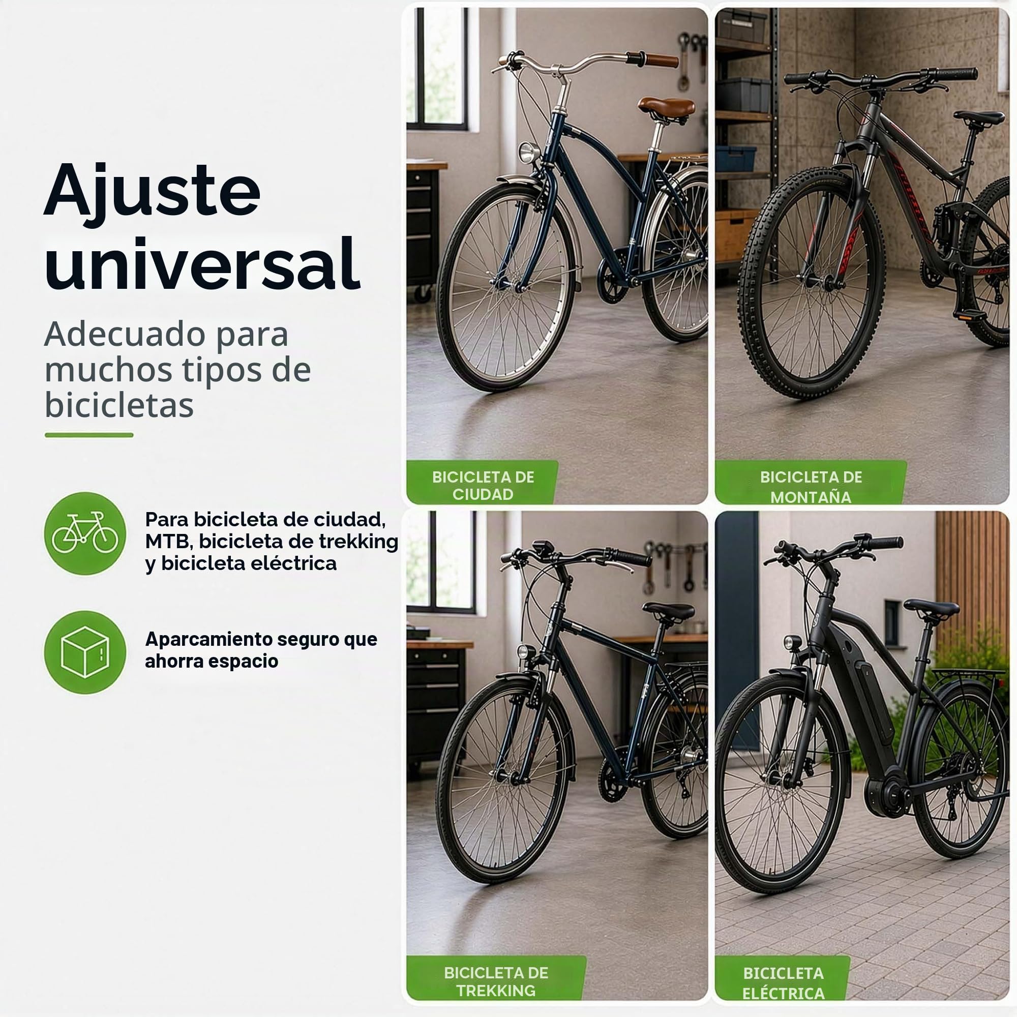 WilTec Bicicletas Aparcamiento bicis Aparcabicis Metal Exterior Suelo