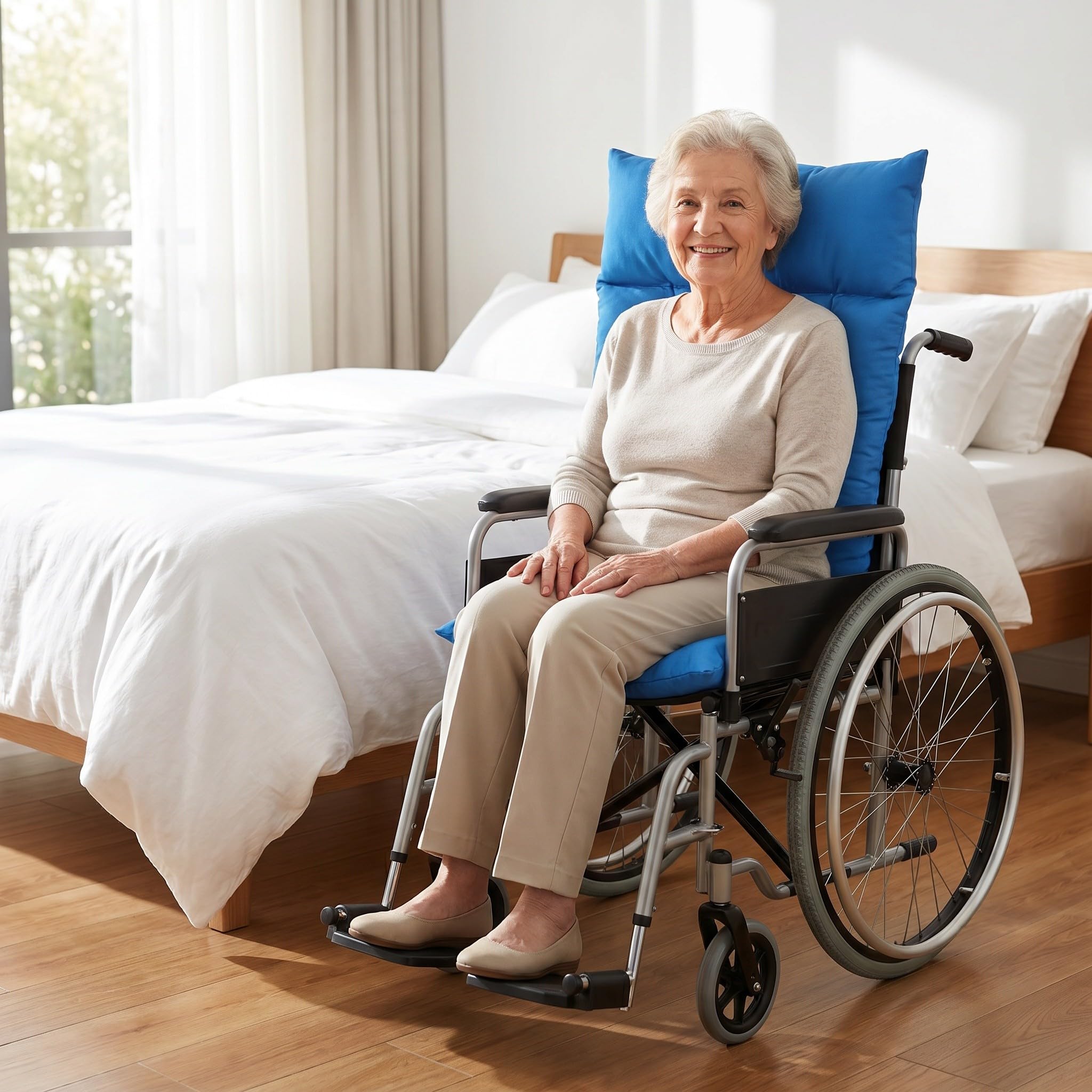 Lurrose Soporte Lateral para Silla de Ruedas - Cojín de Apoyo para la Espalda - Mejora la Postura - Cuña de Asistencia para Sentarse para Personas Mayores discapacitadas o Pacientes Que han sufrido