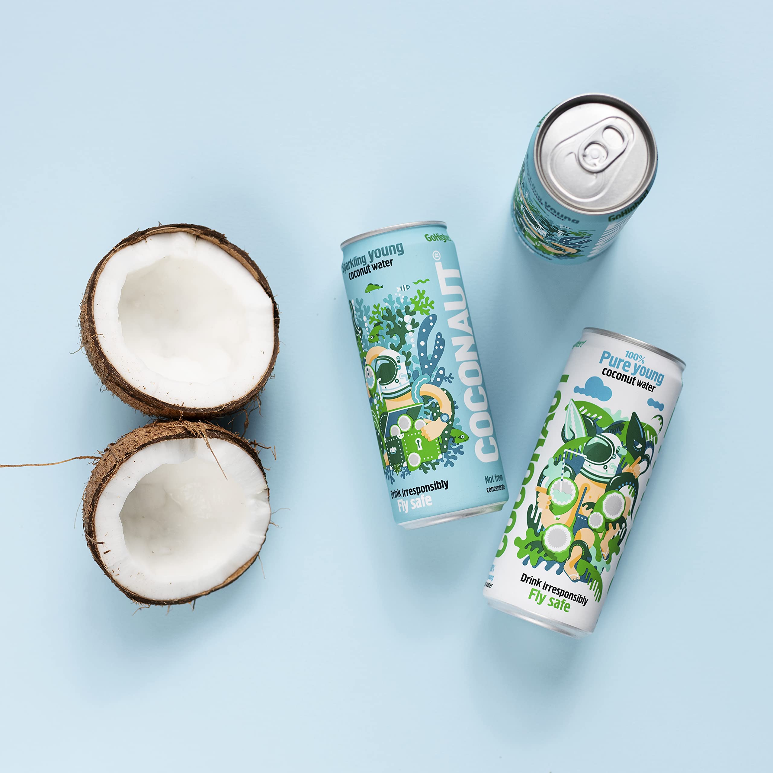 Coco Eau fraîchissante - 100% jeunes noix de coco, pauvre en calories, végétalienne et isotonique en différentes variétés (12 x 320 ml)