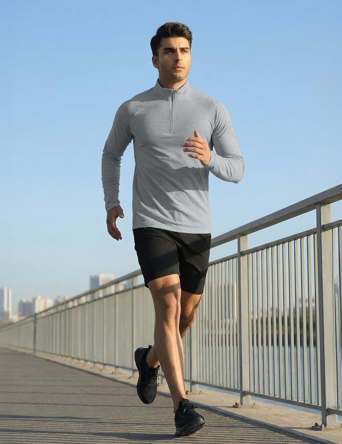 MAGCOMSEN Men's Long Sleeve Shirts Quarter Zip Pullover Athletic Lightweight Sun Shirt Dry Fit for Running Golf Workout - Image 3
