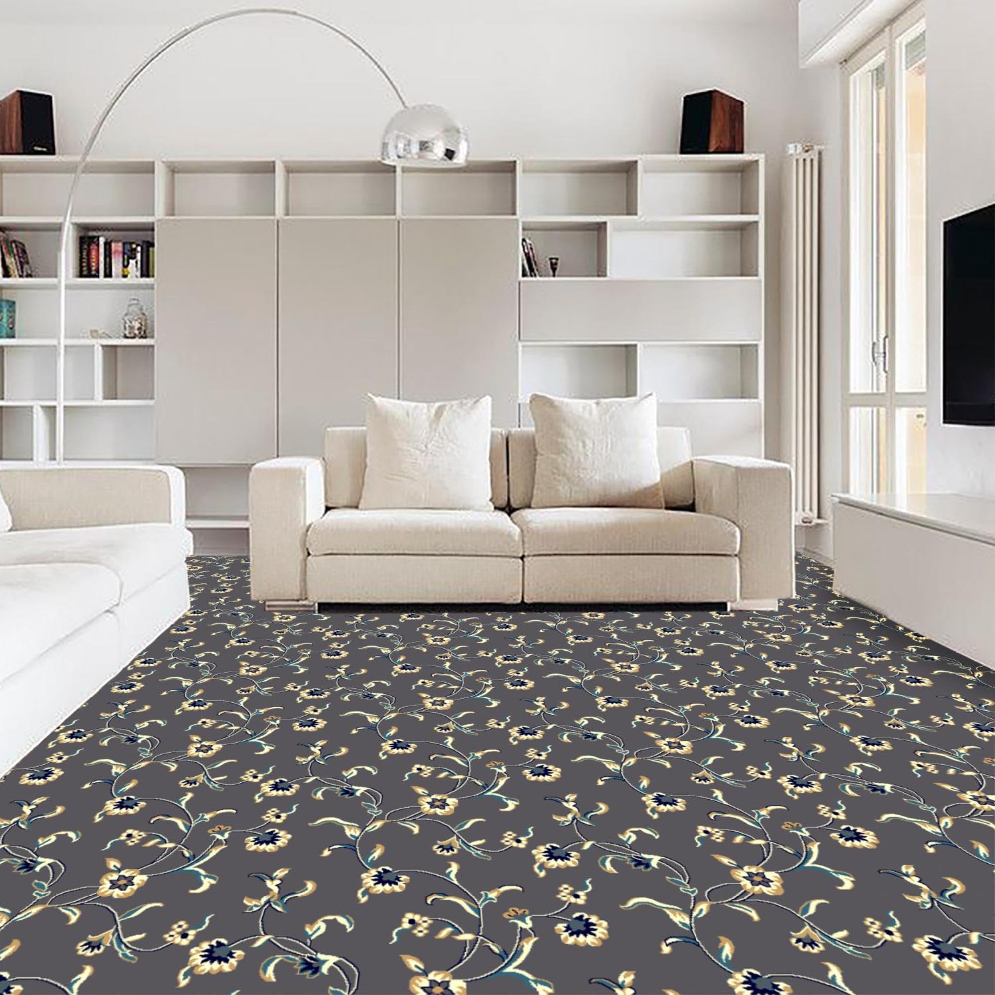 FC Splendid-GreyLuxury Floral Thick Royal Carpet Flooring with Woven Backing for Hotels & Living Rooms-image-39