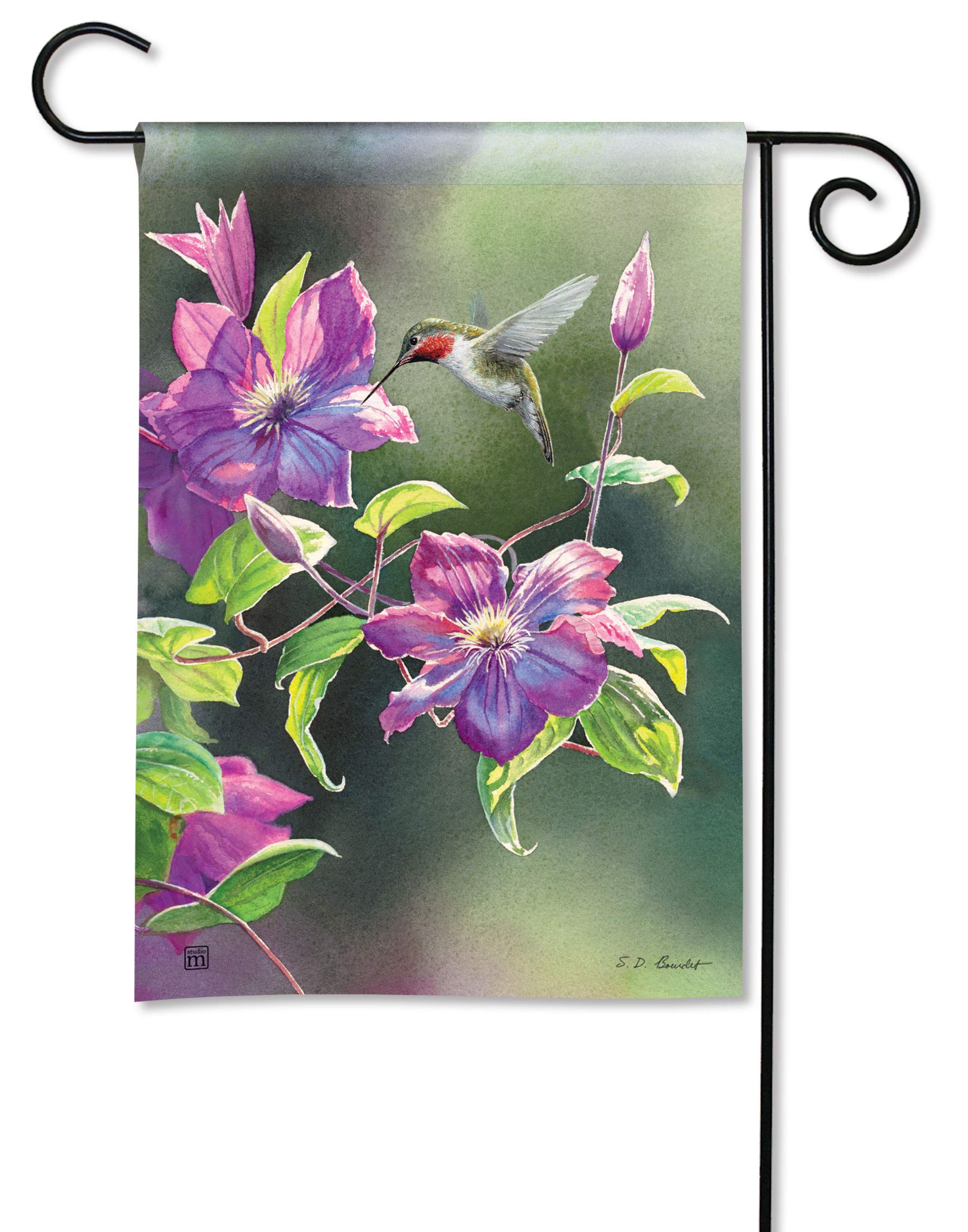 BreezeArtStudio M Hummingbird Visit Decorative Garden Flag – Premium Quality, 12.5 x 18 Inches