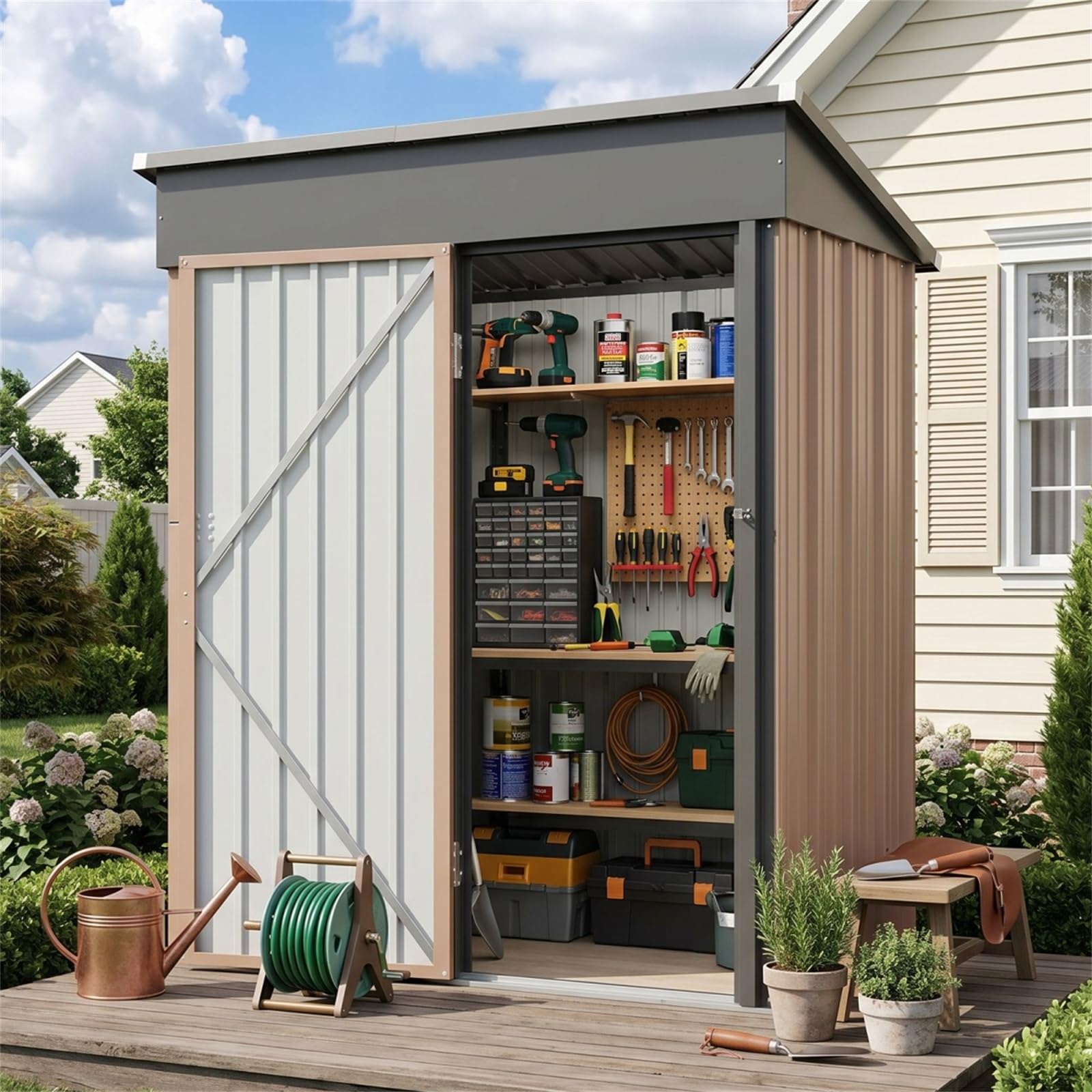 Amazon.com: Aoxun 5x3 FT Shed Outdoor Waterproof Storage Shed