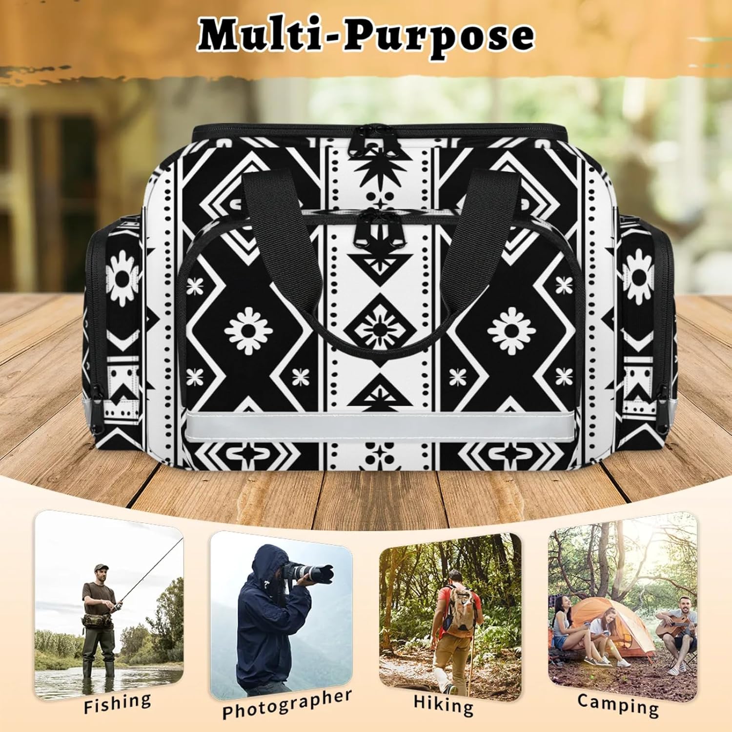 First Aid Bags Empty, Geometry Aztec Pattern Emergency Bag First Aid Kit Multiple Compartment Kit Carrier On Call Trauma Bag for Paramedics Emergency Medical Supplies Kit