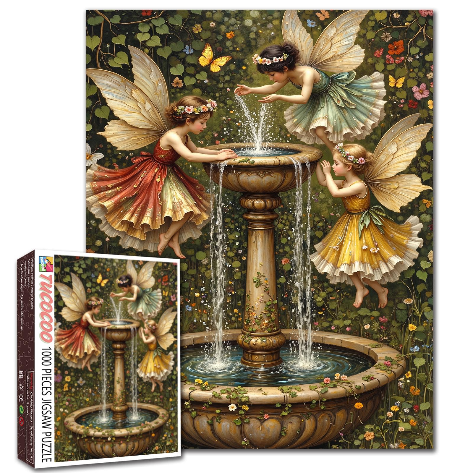 Angel Girl Jigsaw Puzzles for Adults,Butterfly Elf Art 1000 Pieces Jigsaw Puzzle 20 x 27 Inch Colorful DIY Puzzles for Home Decoration, Family Puzzle Perfect for Game Nights โ image 1