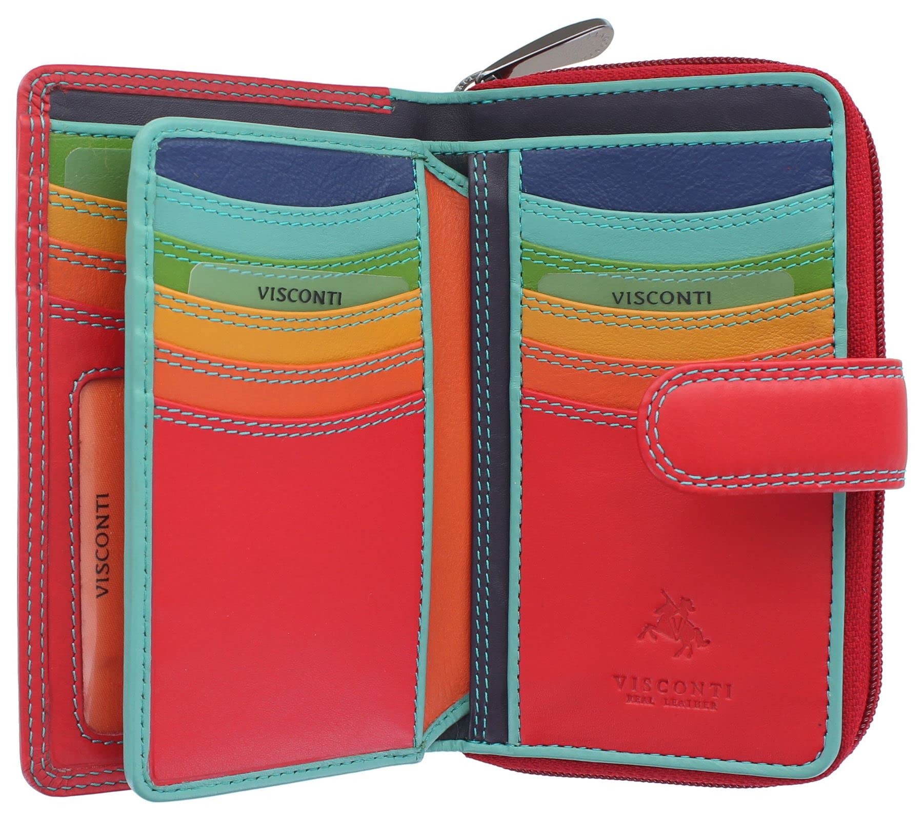Visconti Cartera de piel suave Rio R13 para mujer, Red Rhumba, talla única, Moderno