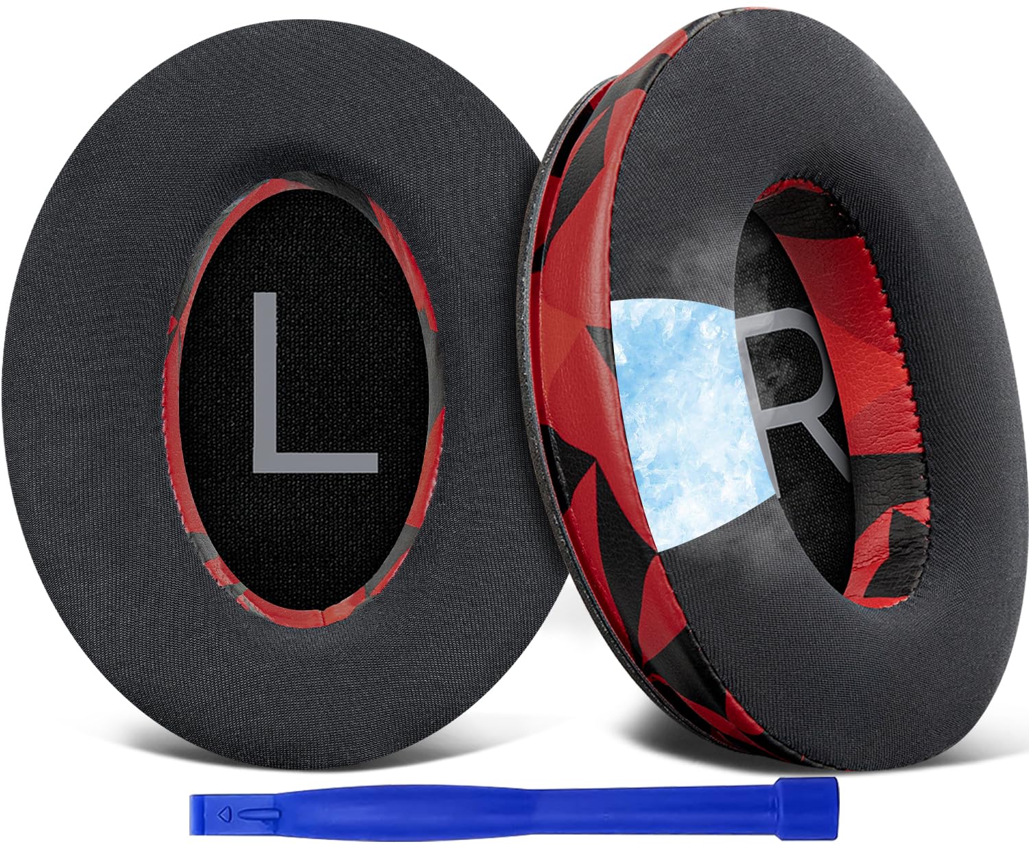 SOULWIT Cooling Gel Ear Pads Cushions Replacement for Bose QuietComfort 45 (QC45)/QuietComfort SE (QC SE)/New Quiet Comfort Wireless Over-Ear Headphones, Earpads with Ice Silk Fabric - Red Storm-image-29