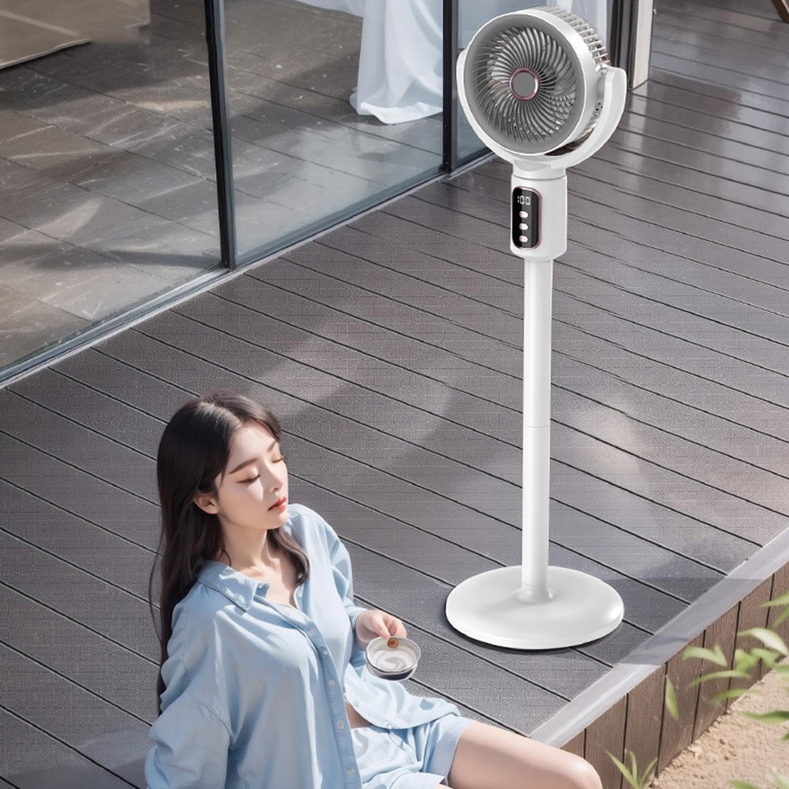 Ventilatore Con Circolatore D'aria - Ventilatore Da Terra Con Telecomando R | Altezza Display Digitale Ventilatore Domestico Per Proprietari Di Case Abitanti Home Office Dormitori Camera Da Studio