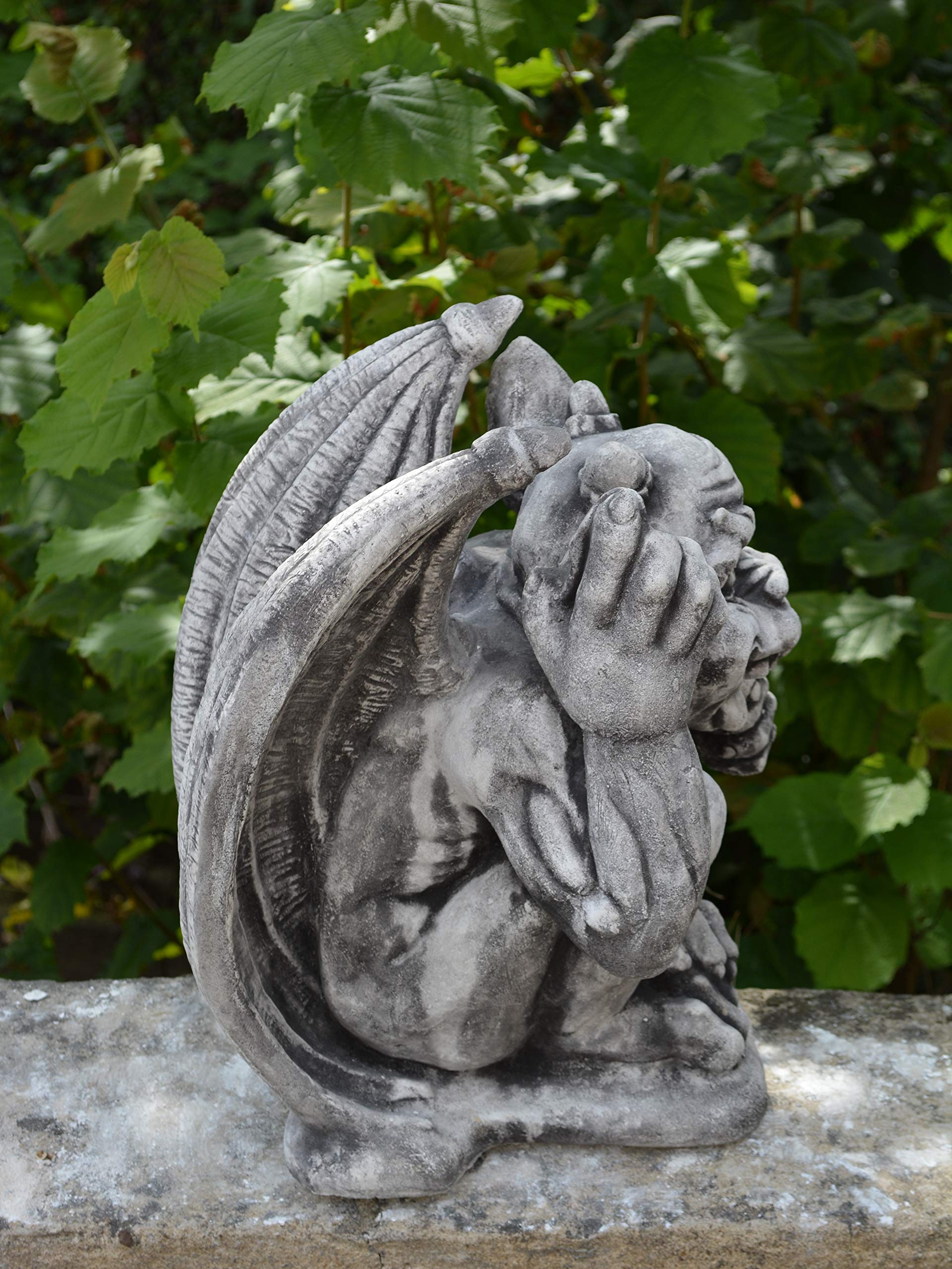 gartendekoparadies.de Grande Statue Amusante gargouille Le Fou Gardien en Pierre reconstituée, résistant au Gel