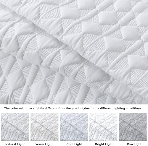 Miniatura 2 de White Quit - Juego de ropa de cama tamaño individual con funda de almohada, colcha ligera y suave, manta acolchada fina, para todas las estaciones,