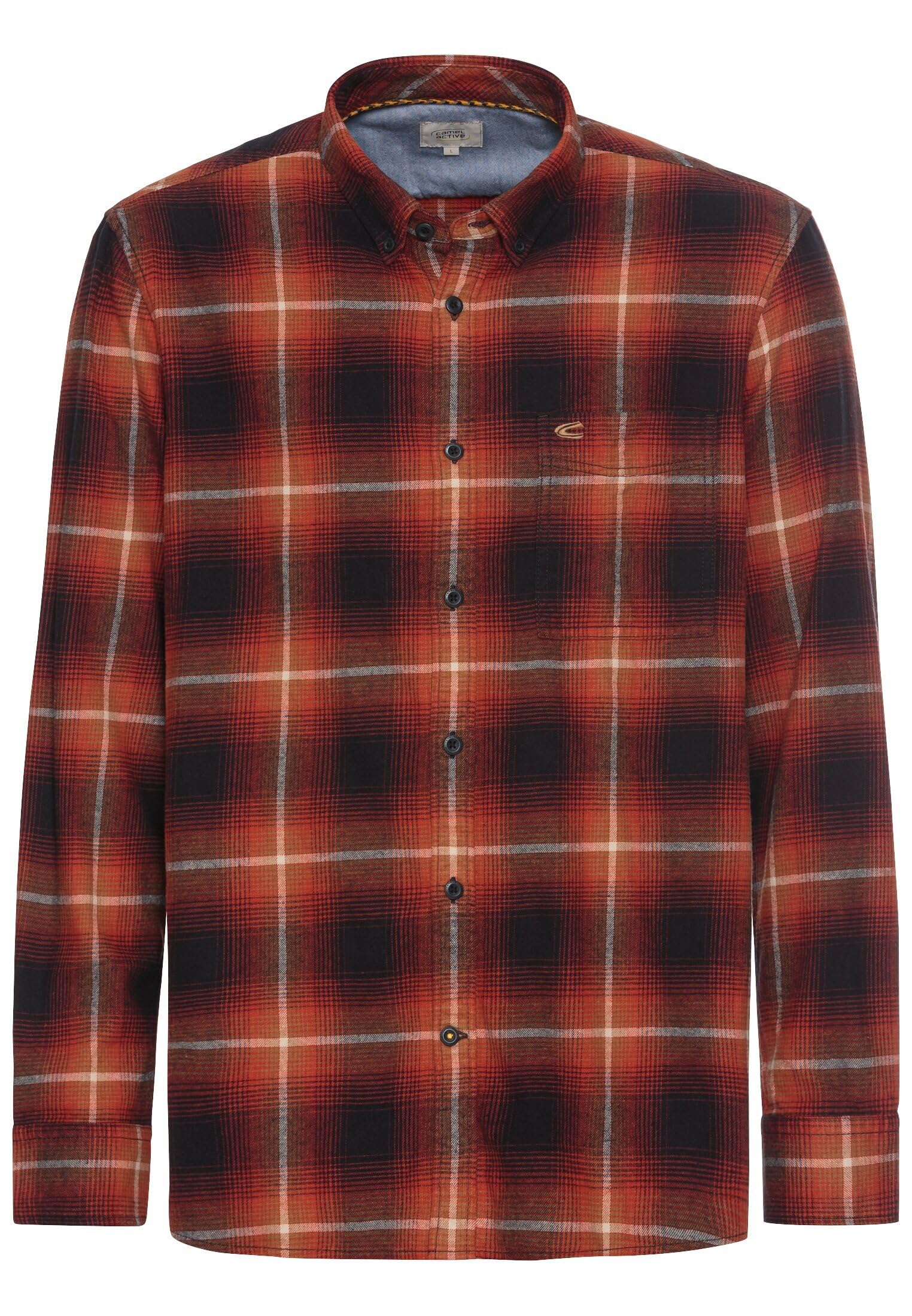 camel active Shirt met lange mouwen, brick red, 4XL